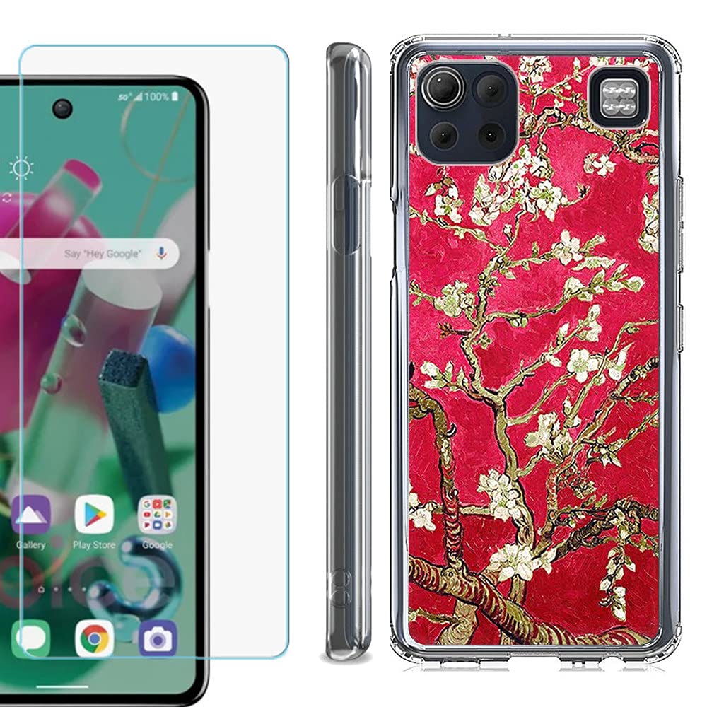 Shockproof LG K92 5G Phone Case with Screen Protector - Almond Red for Outdoor Protection