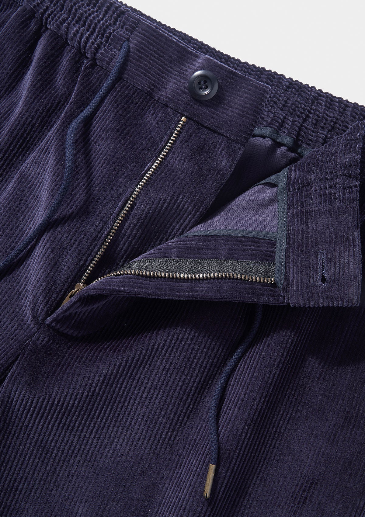 Men's Navy Blue Cotton Corduroy Drawstring Pants - Comfortable Casual Wear for Everyday & Lounge