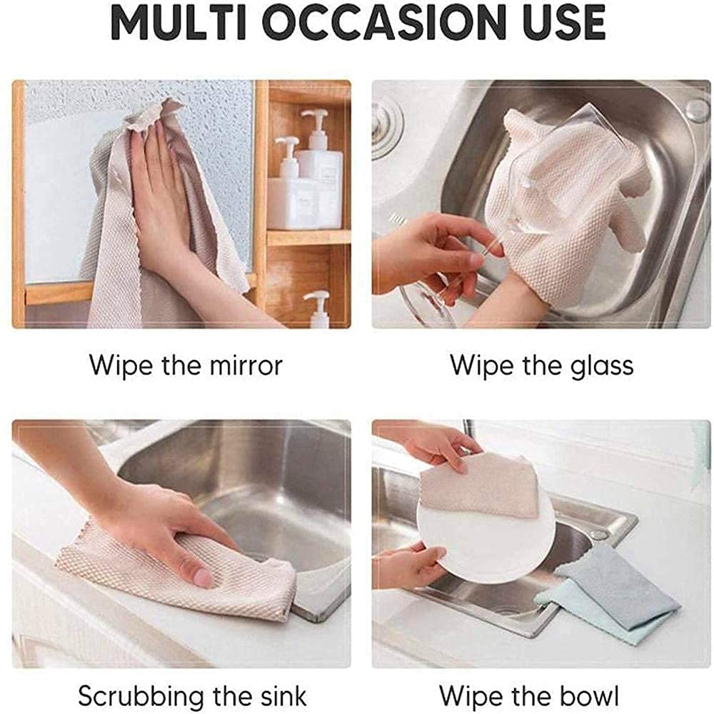 LELEBEAR Microfiber Cleaning Cloth - Streak-Free, Reusable & Lint-Free for Mirrors, Glass, Dishes, Screens & Cars (12x16 Inch, Pack of 10) | Perfect for Home, Office & Auto Detailing