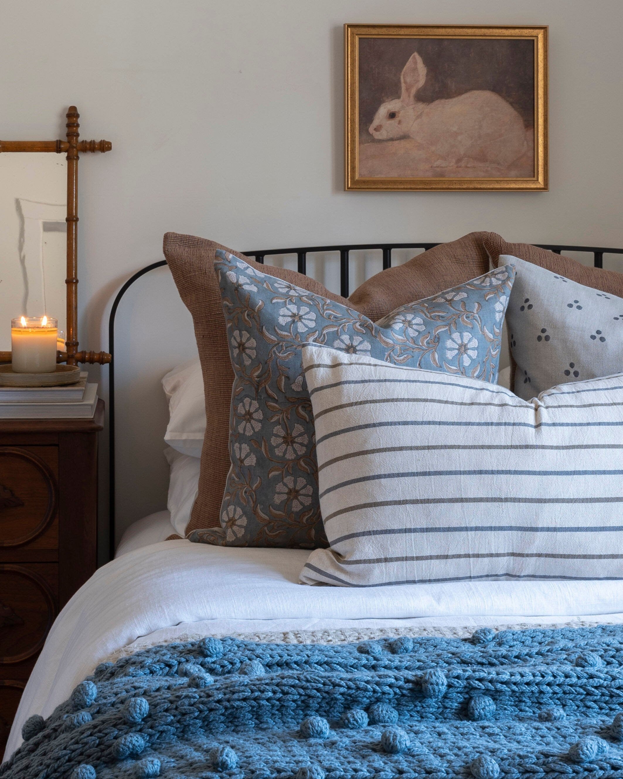 Chiangmai Brown and Gray Striped Cotton Throw Blanket - Soft & Cozy for Bed, Sofa, and Outdoor Use