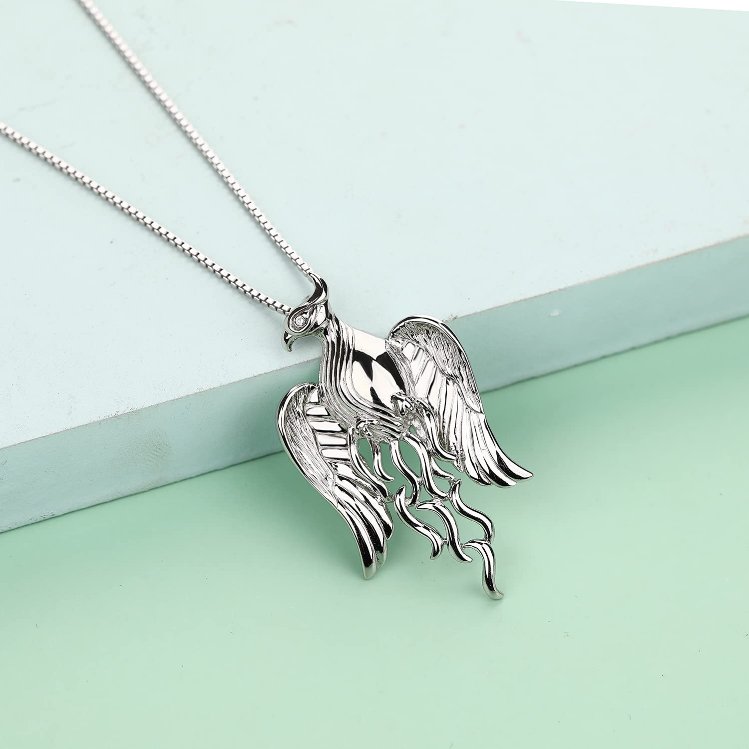 925 Sterling Silver Phoenix Necklace for Women - Elegant Rising Firebird Pendant Jewelry, Perfect for Gifts, Parties, and Everyday Wear