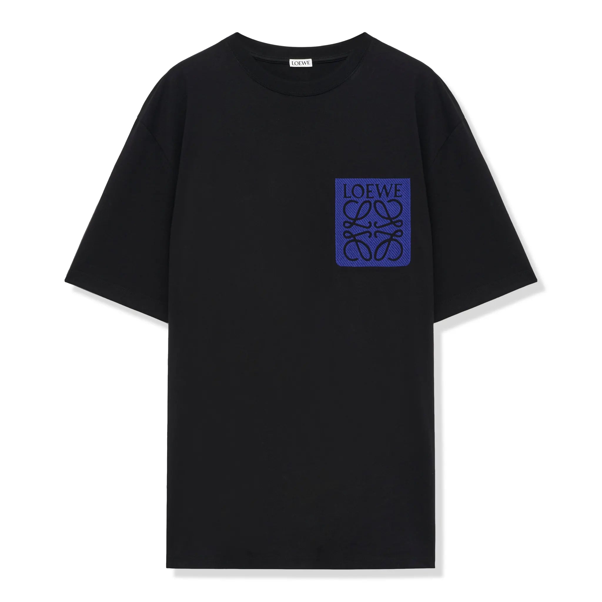 Loewe Anagram Print Fake Pocket Black and Blue T-Shirt for Men - Casual Streetwear Style for Everyday Wear