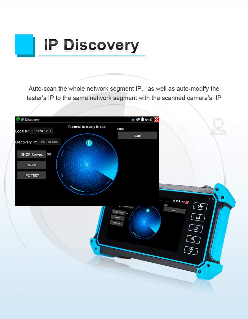IPC-5200 Plus CCTV Tester - 8MP CVI/TVI/AHD/SDI/CVBS Camera Tester with 5