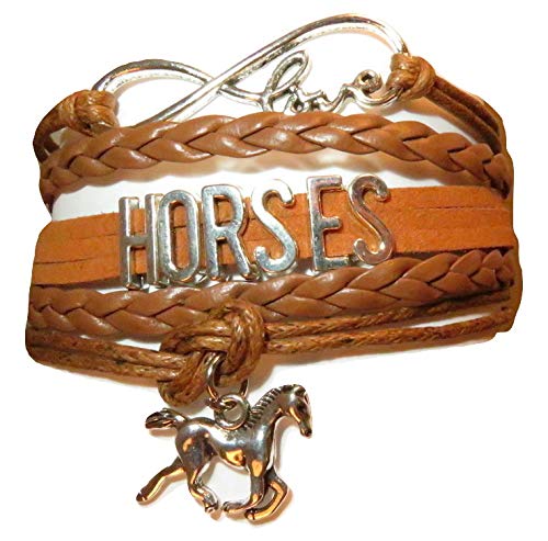 Elegant Horse Charm Infinity Bracelet for Girls - Light Brown Horse Jewelry Gift for Teens & Pony Lovers | Perfect Birthday Present for Horse Enthusiasts | Great for Everyday Wear, Special Occasions & Equestrian Events