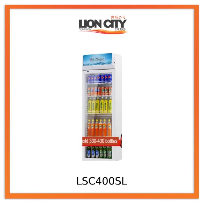 Chigo LSC400SL Commercial Beverage Cooler - 400L Capacity (330-430 Bottles) | Energy Efficient Glass Door Refrigerator for Bars, Restaurants & Convenience Stores