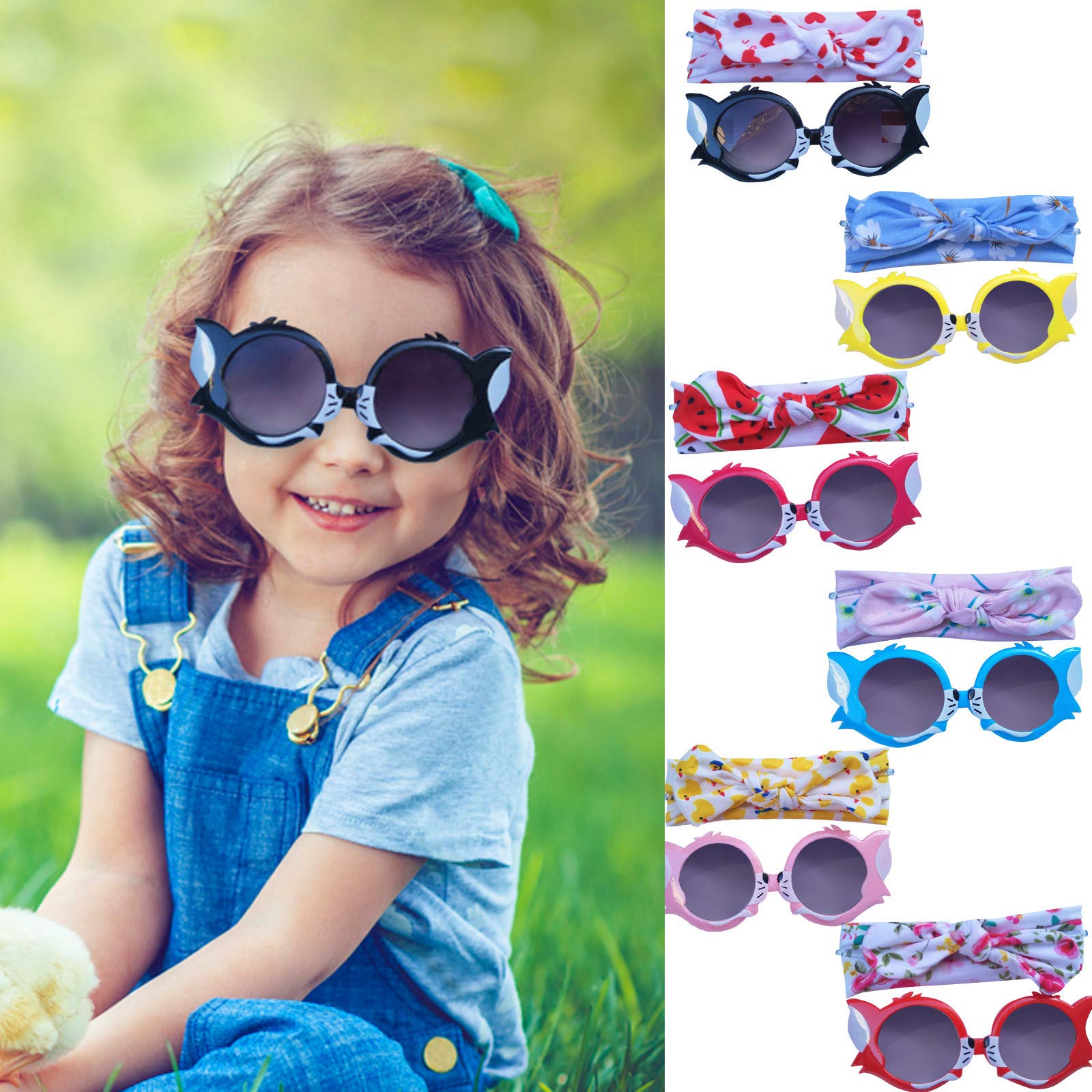 Jshuang Baby Toddler Sunglasses with Cute Bunny Ears & Headband - UV Protection for 0-2 Year Old Boys & Girls - Perfect for Outdoor Play, Beach, and Sunny Day Protection