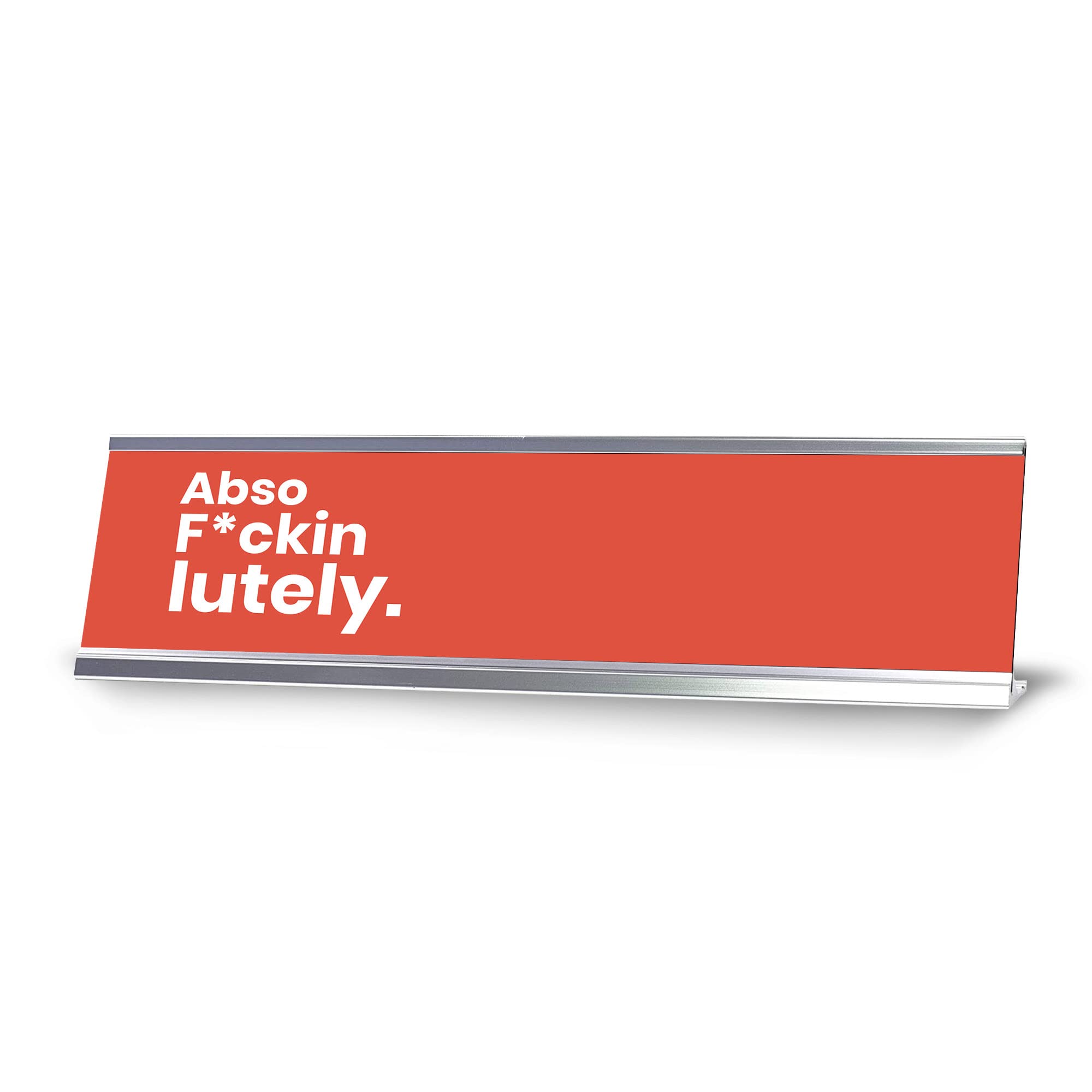 Red and Silver 2x8 Inch Desk Sign - Funny Office Decor for Motivation, Workstations, and Gifts
