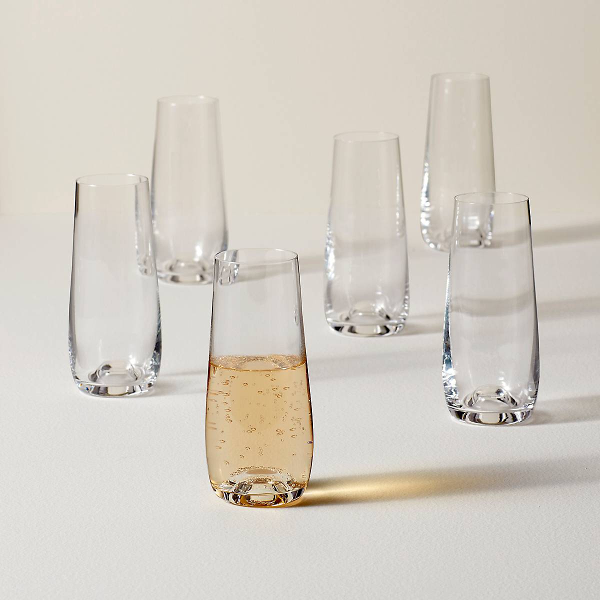 Premium Tuscany Classics Stemless Flute Glasses Set of 6 - Elegant Wine Glasses for Champagne, Prosecco & Cocktails - Perfect for Parties, Weddings & Home Entertaining