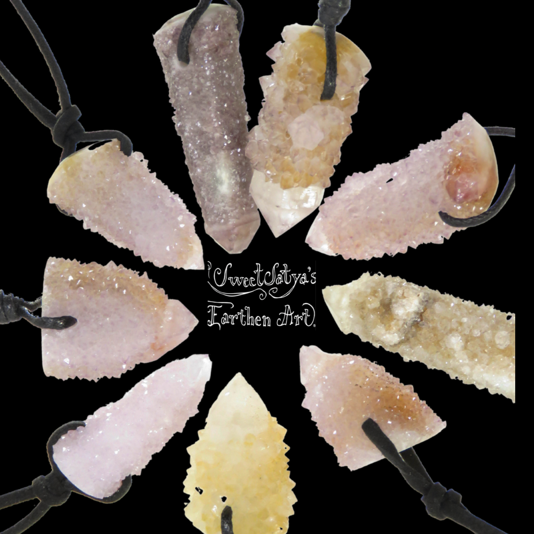 Natural Spirit Cactus Quartz Pendant Necklace - Healing Crystal Jewelry for Chakra Balancing & Energy Protection | Perfect for Meditation, Yoga & Spiritual Gifts