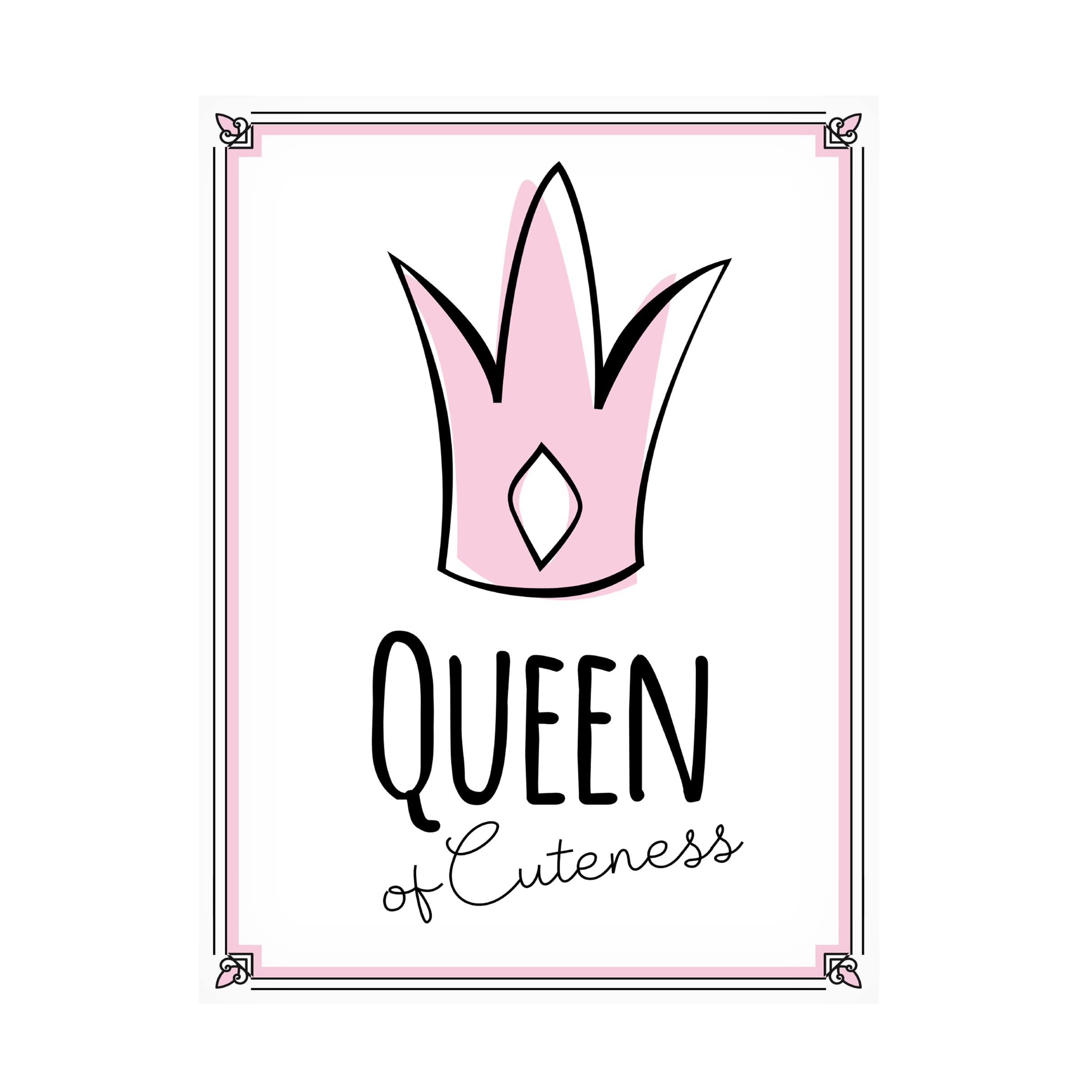 Trademark Fine Art 'Queen of Cuteness' Canvas Wall Art by Ayse - Kawaii Home Decor for Bedroom, Living Room & Office