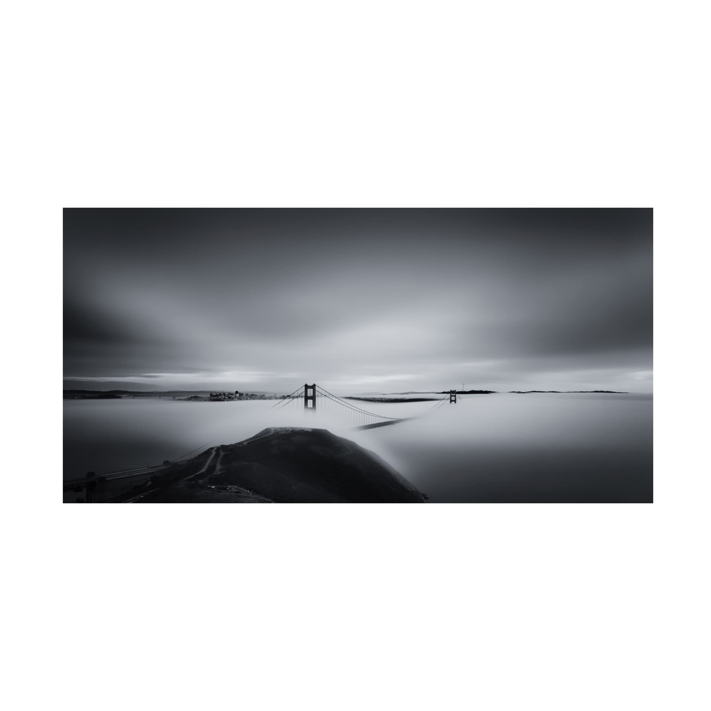 Trademark Fine Art 'Fog Bay' Canvas Wall Art Print by Toby Harriman - Stunning Landscape Photography for Living Room & Office Decor