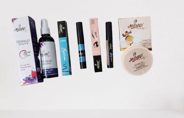 Milan'o Beauty Combo Makeup Kit - Fixer, Eyeliner, Mascara & Compact Powder for Women & Girls | Perfect for Daily Makeup, Party Looks & Travel Essentials