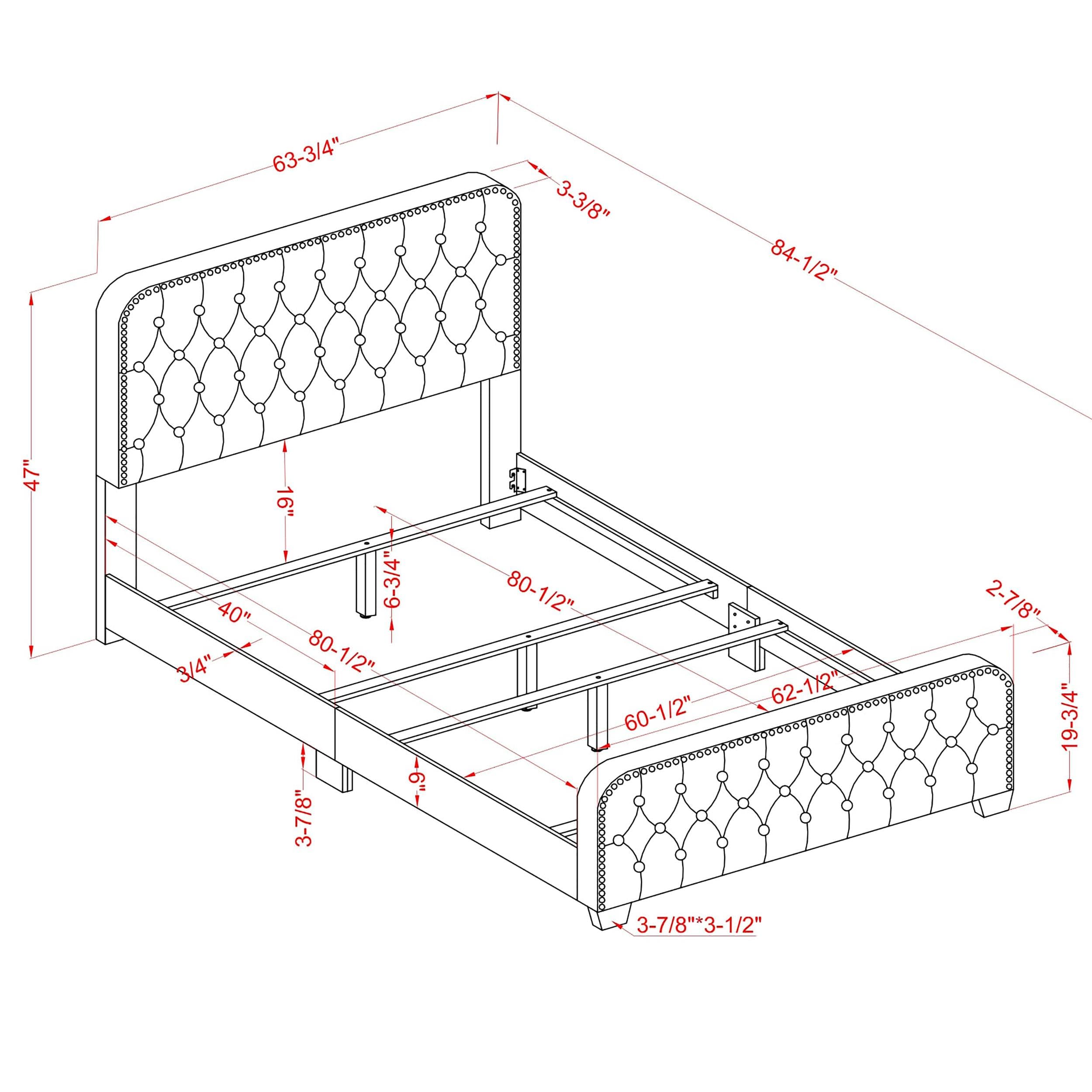 Furniture of America Dexter Beige Button Tufted Queen Upholstered Wood Bed Frame - Elegant Tufted Headboard for Master Bedroom, Guest Room & Home Decor