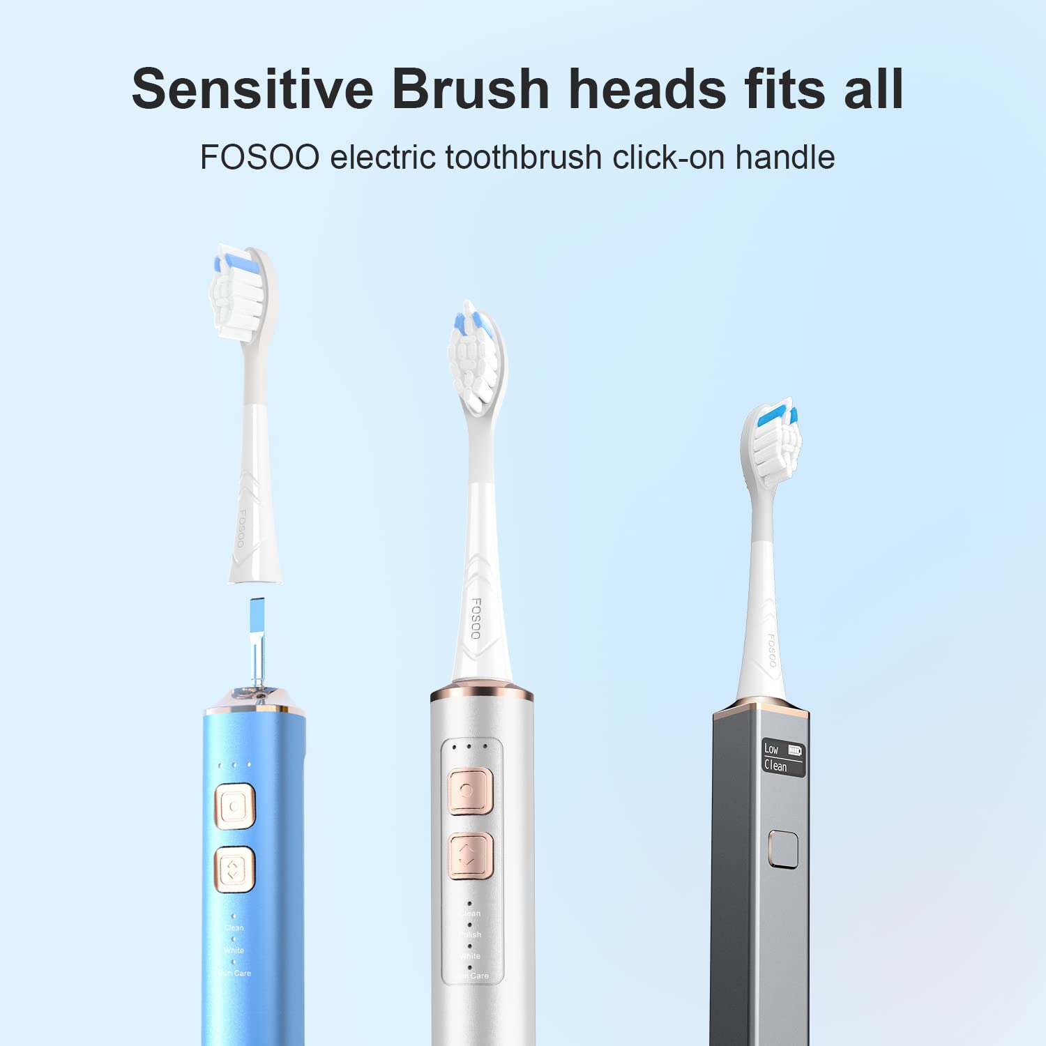 Replacement Brush Heads for Electric Toothbrush - Soft Bristles for Sensitive Teeth - 4 Pack Refill Heads Compatible with APEX/NOV/LUX Models - Perfect for Travel, Home & Daily Oral Care Routine