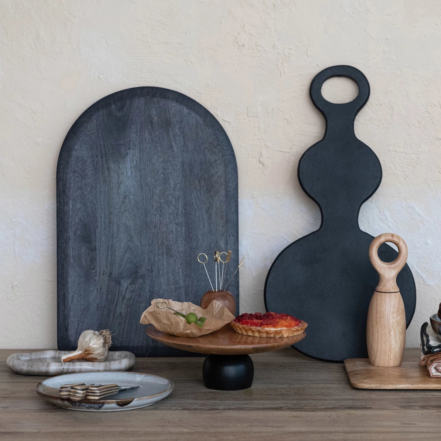 Modern Abstract Wood Cutting Board - Non-Slip Kitchen Chopping Board for Fruits, Vegetables & Meats - Perfect for Home Cooking & Meal Prep