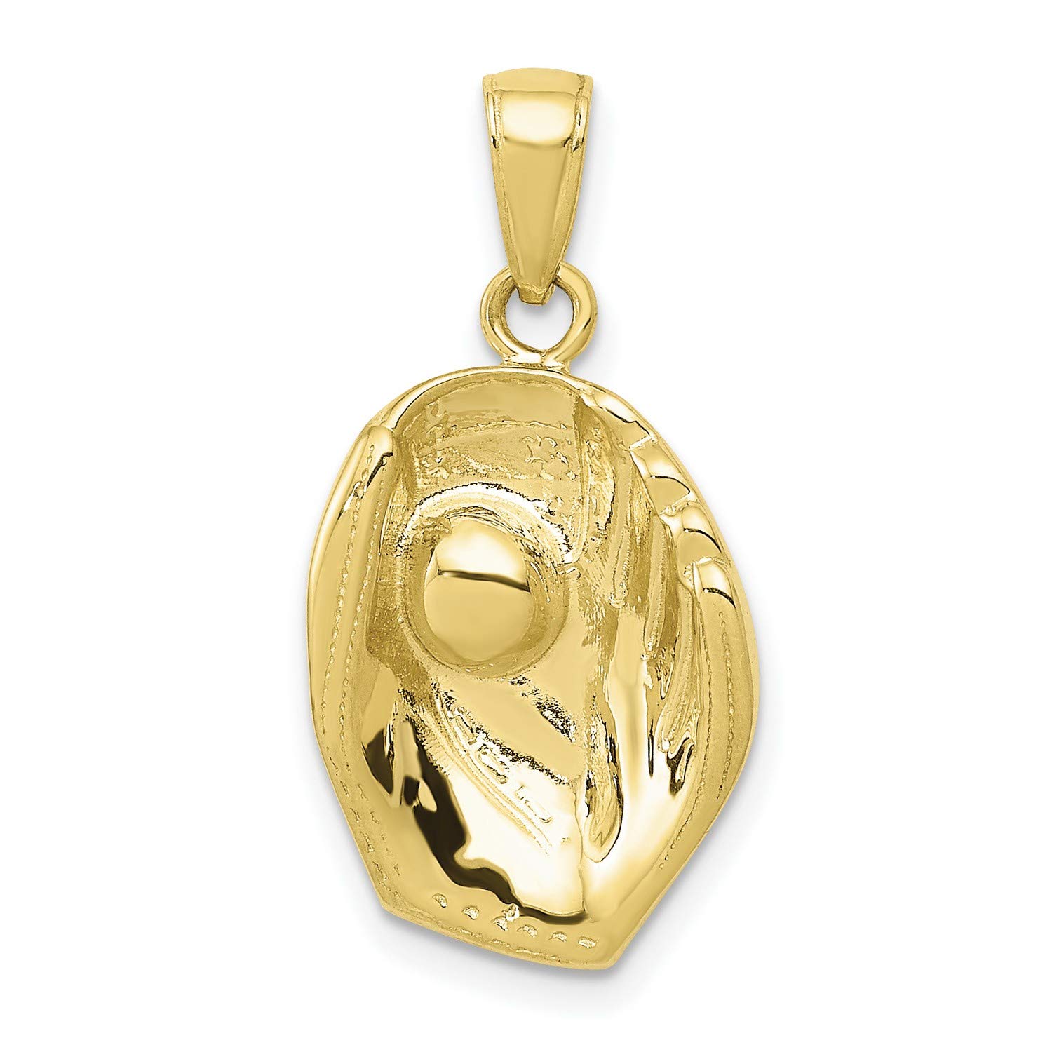 10K or 14K Yellow Gold Baseball Glove Pendant with Ball Inside - Perfect Gift for Baseball Fans & Jewelry Lovers - Great for Birthdays, Graduations & Sports Memorabilia Collections