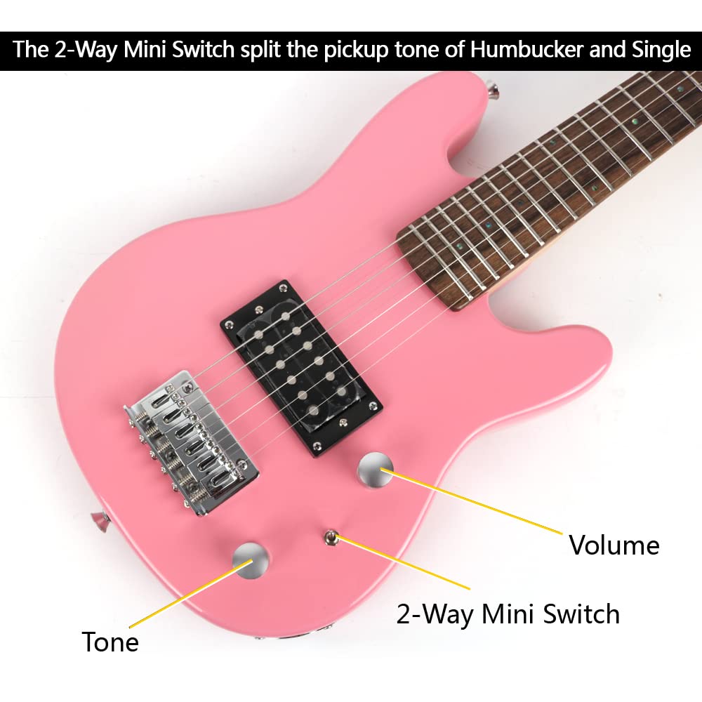30 Inch Beginner Electric Guitar Kit for Kids & Teens - Starter Package with Amplifier, 600D Gig Bag, Picks, Cable, Strap & Extra Strings (Pink) - Perfect for Learning, Practice & Home Performances