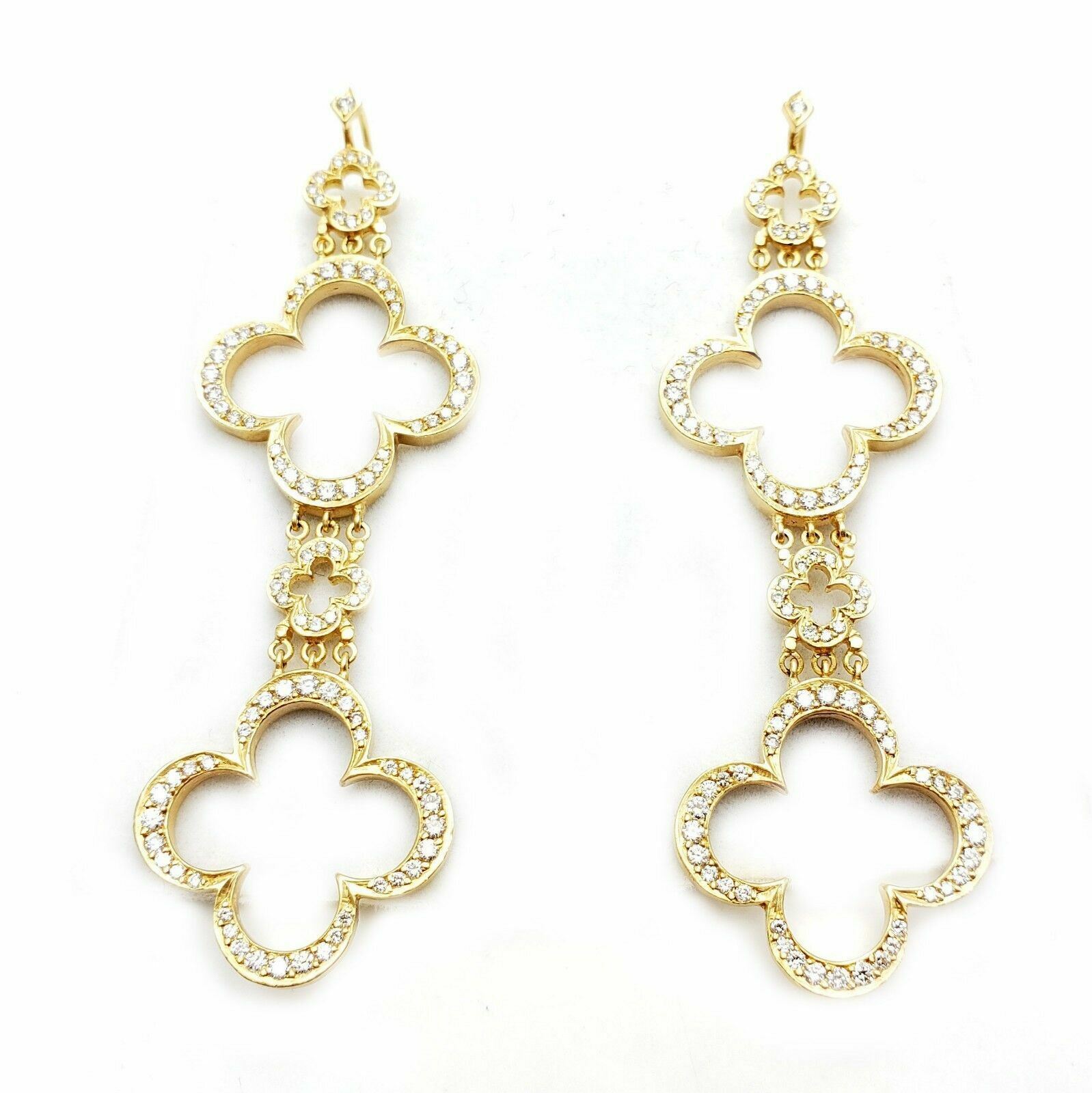 Ultra Rare 18k Yellow Gold 3ctw Diamond Cross Earrings by Loree Rodkin - Luxury Religious Jewelry for Women, Perfect for Church, Weddings & Special Occasions