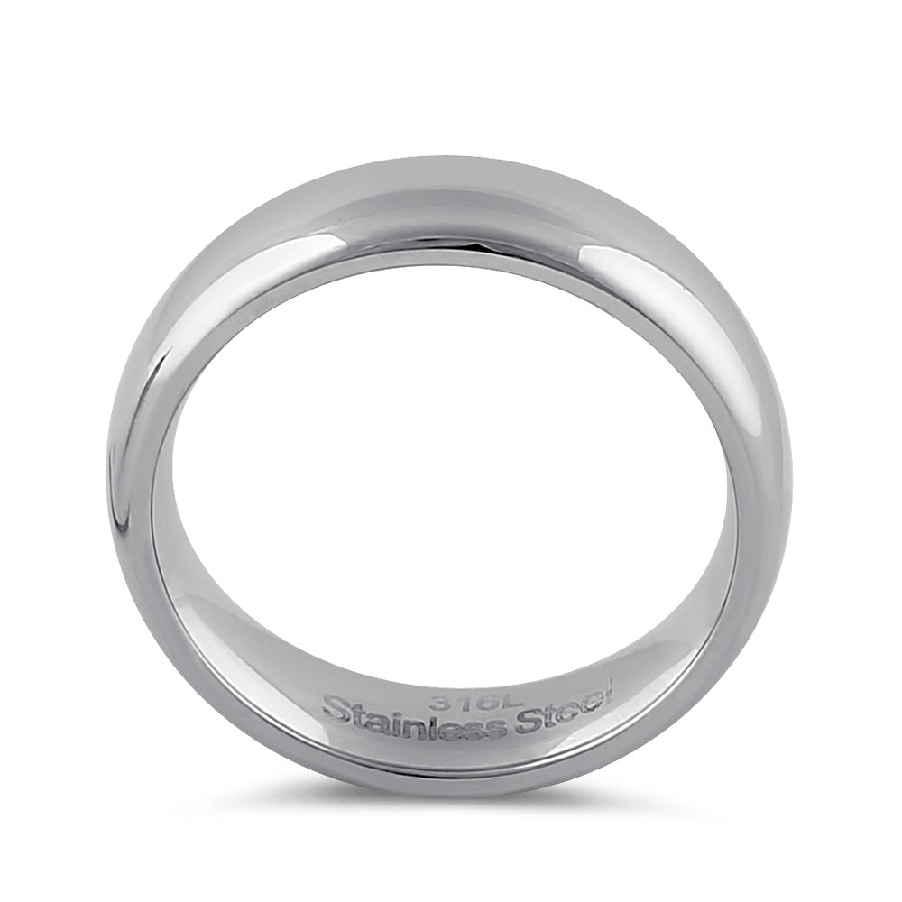6mm Polished Stainless Steel Men's Wedding Band Ring - Durable & Hypoallergenic for Everyday Wear, Anniversary, and Special Occasions
