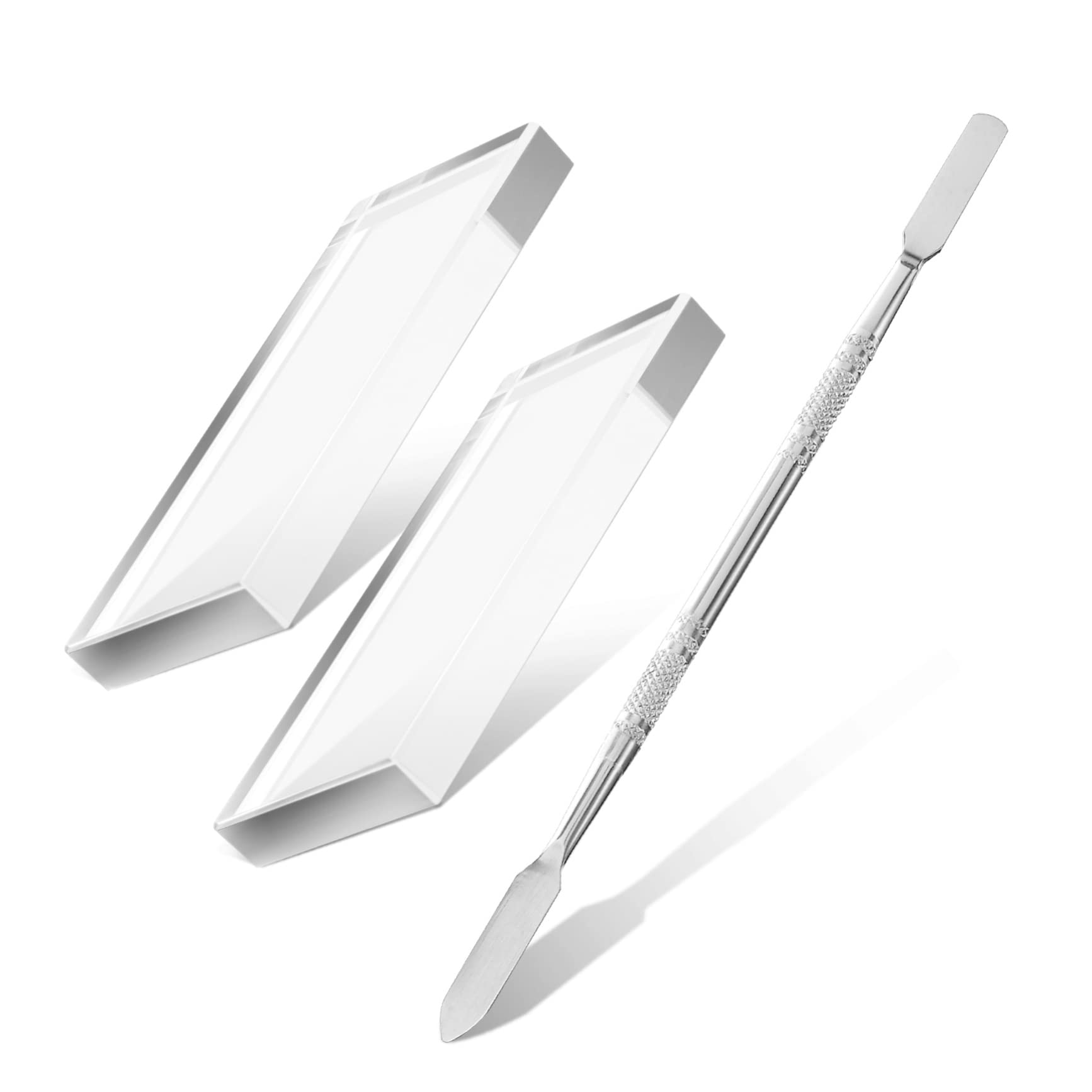 FOMIYES 3-Piece Professional Eyelash Extension Tool Set - Stainless Steel Mixing Glass, Cuticle Pusher & Nail Painting Board - Perfect for Lash Artists & Nail Technicians - Salon & Home Use Beauty Essentials