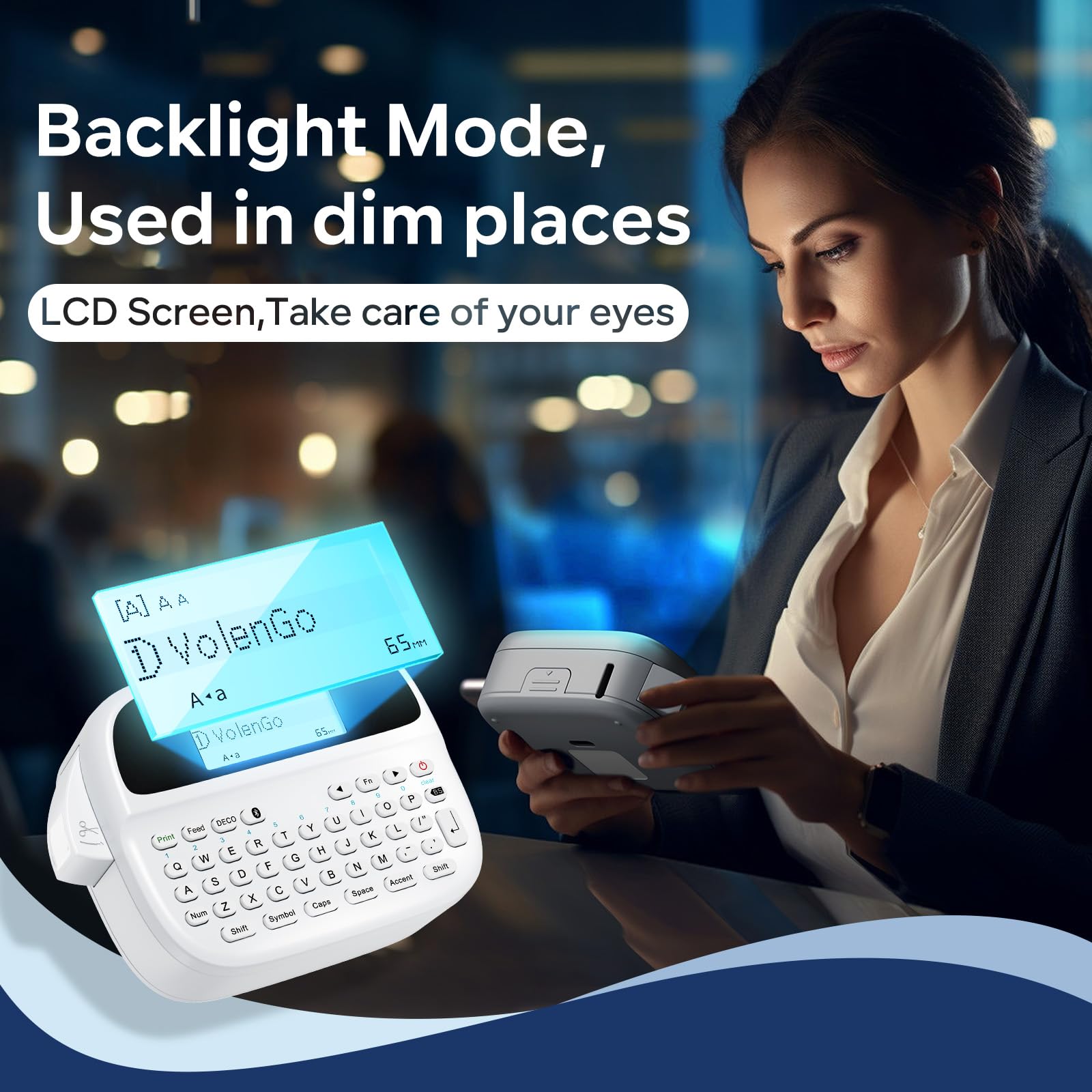 M950 Ptouch Label Maker Machine - Rechargeable Portable Bluetooth Label Printer with 12mm White Tapes | Backlit Inkless Labeling for Office, School, Home & Organization | Perfect for File Folders, Storage Boxes & Cable Management
