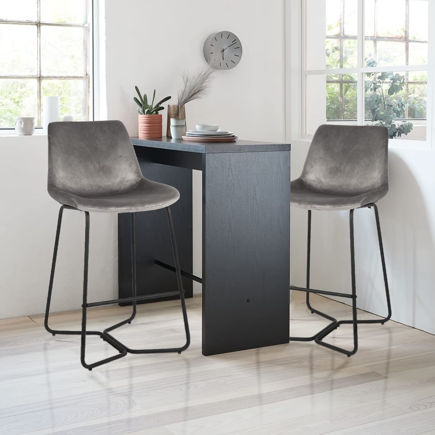 Modern Velvet Bar Stools Set of 2 - 26.3