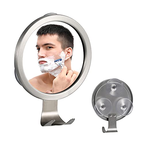 Anti-Fog Shower Mirror with Suction Cup & Razor Hook - Fogless Bathroom Mirror for Shaving, Makeup & Grooming - Perfect for Steam Showers and Small Spaces