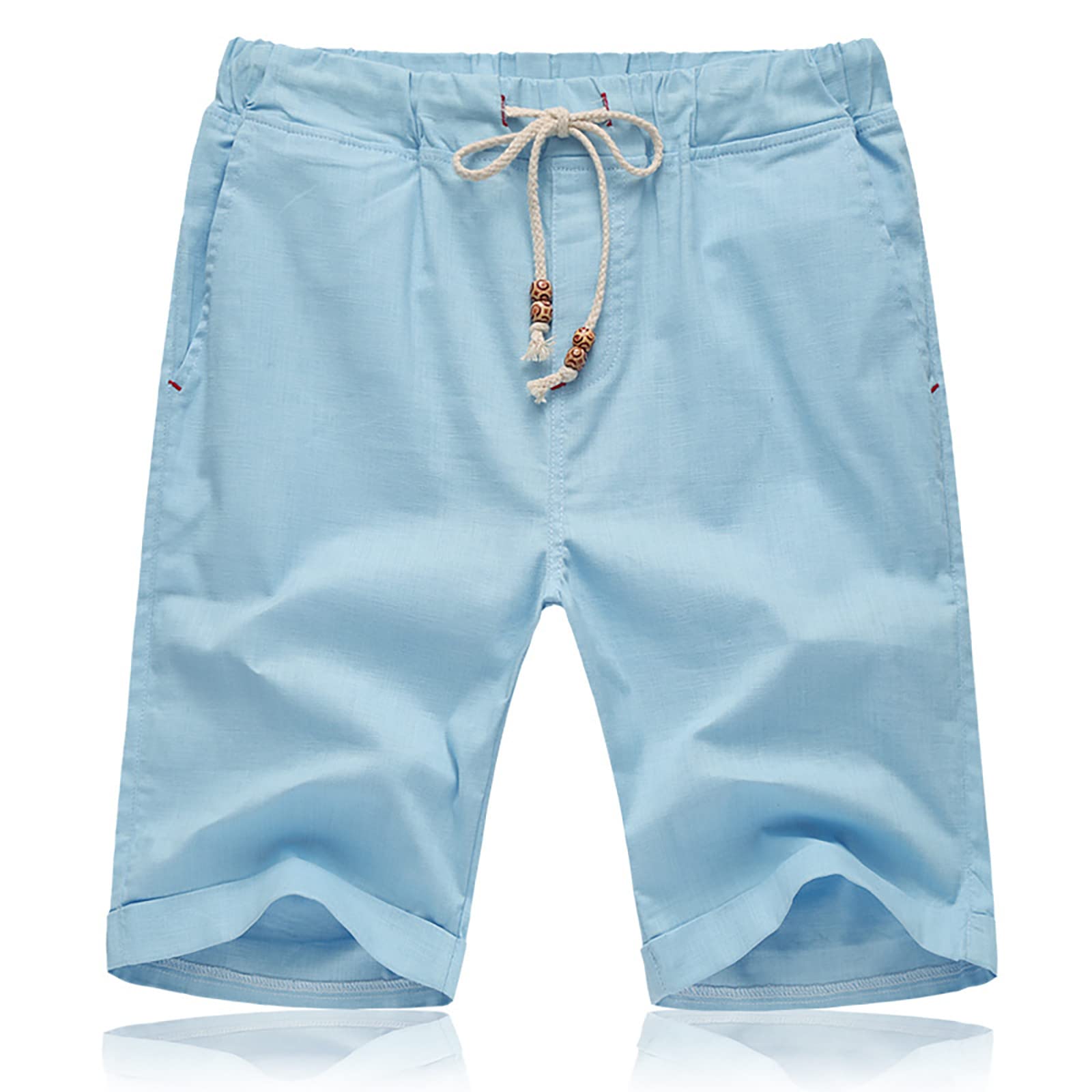 **Men's Stretch Cotton Bike Shorts with Slide Loop Closure - Breathable Summer Workout & Beach Shorts for Cycling, Running, and Outdoor Activities**