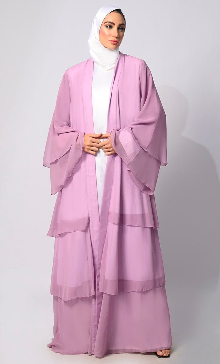 Lavender Tiered Shrug with Satin Lining - Elegant Women's Cardigan for Weddings, Parties & Evening Events