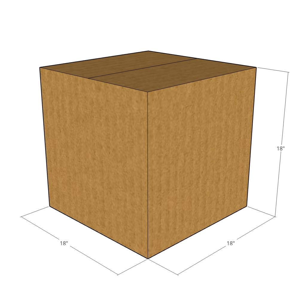 100 New 18x18x18 Inch Corrugated Shipping Boxes - 32 ECT Strength - Heavy Duty Moving & Storage Boxes for Ecommerce, Home Organization & Business Shipping