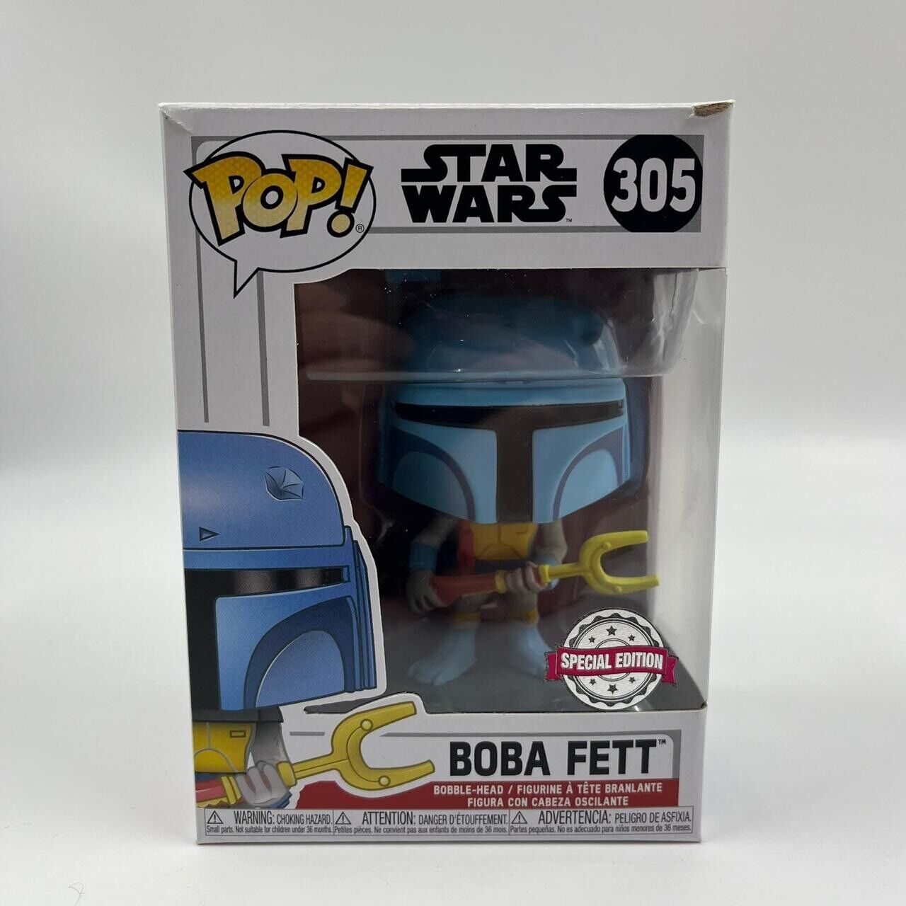 Boba Fett Star Wars #305 Funko Pop Vinyl Figure - Collectible Action Toy for Fans & Display - Perfect for Home Decor, Office Desk, or Gift for Star Wars Enthusiasts
