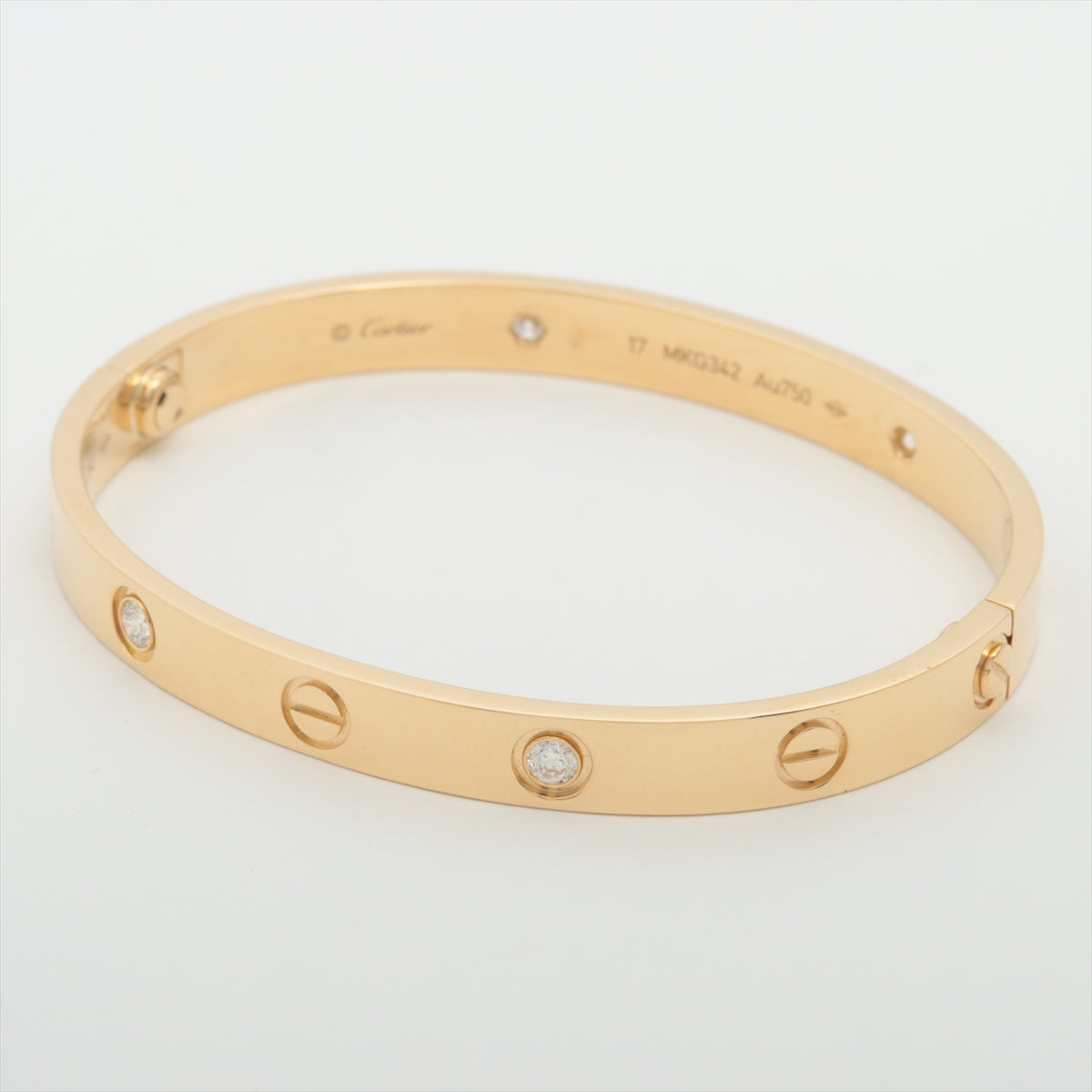 Cartier Love 4 Diamond 18K Yellow Gold Bracelet Size 17 - Luxury Jewelry Gift for Women, Anniversary & Special Occasions