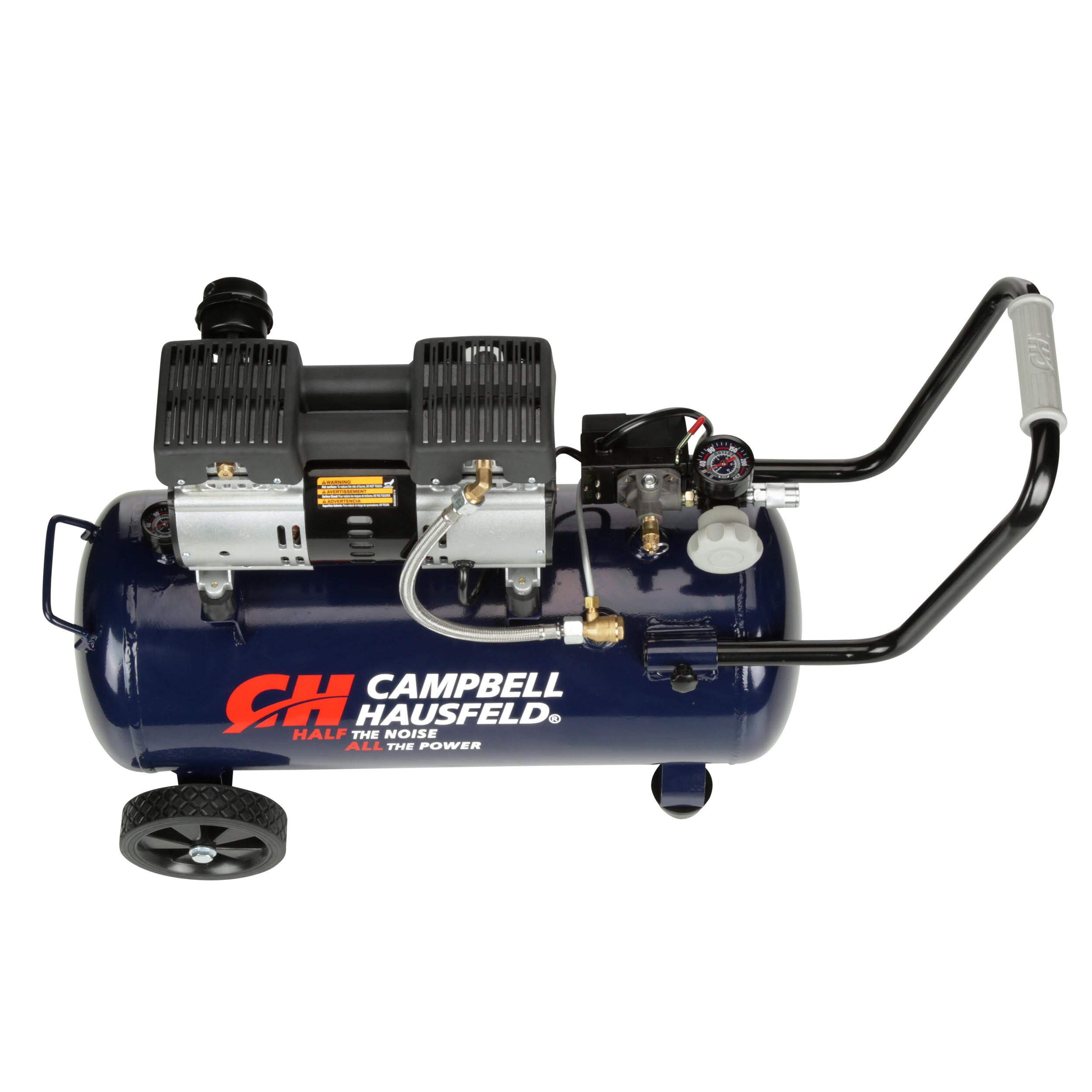 **Campbell Hausfeld 8 Gallon Air Compressor – 65dB Ultra Quiet, 120V, 125 Max PSI, Oil-Free & Maintenance-Free – Perfect for Home DIY, Garage, and Professional Use**    *(Use Cases: Inflating tires, powering air tools, spray painting, and home workshop projects.)*