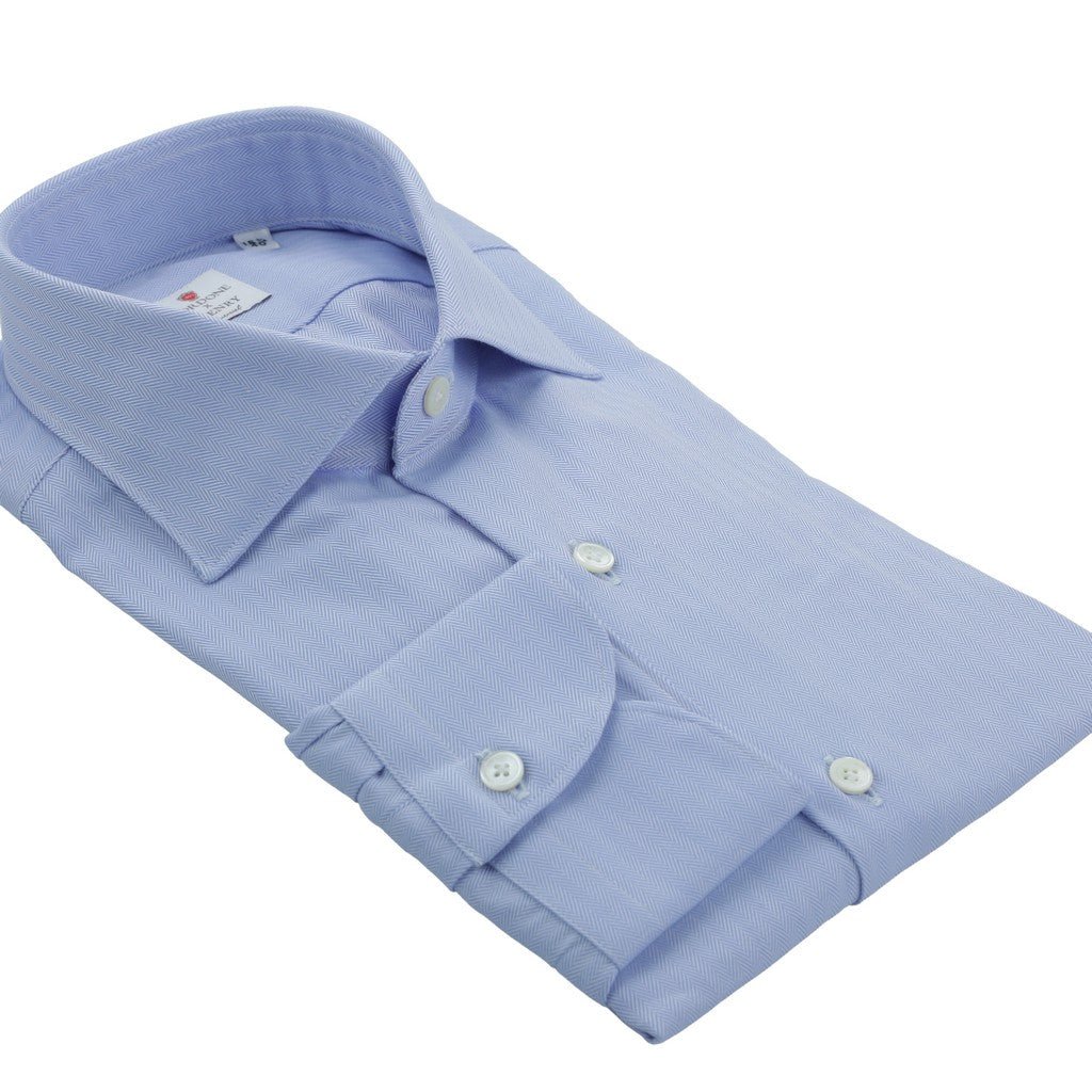 Henry Sartorial x Cordone Men's Business Dress Shirt - Single Cuff Contemporary Fit Light Blue - Perfect for Office Wear & Formal Occasions