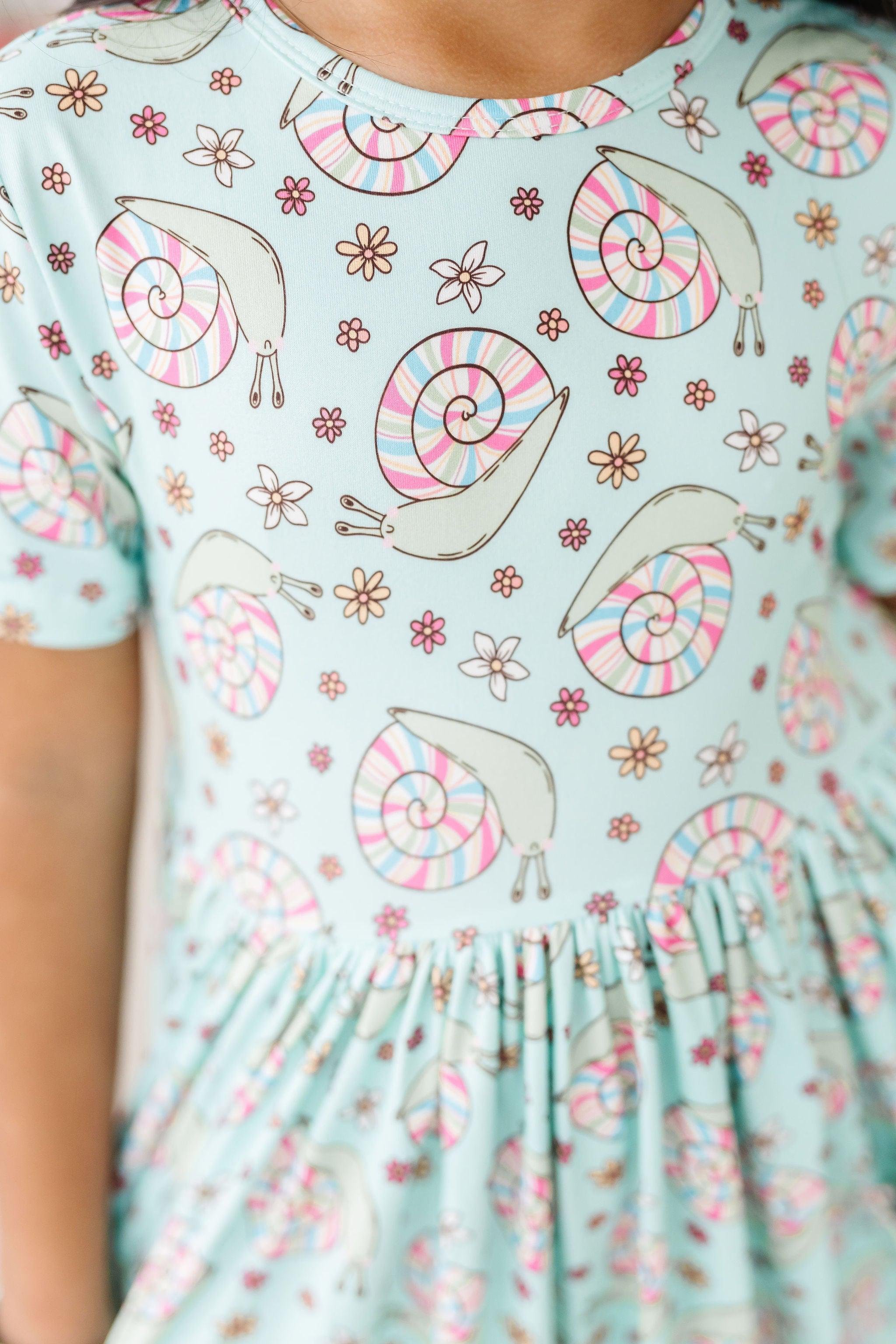 Spring Snails Women's Short Sleeve Pocket Twirl Dress - Flowy Summer Dress for Beach, Vacation & Casual Outings