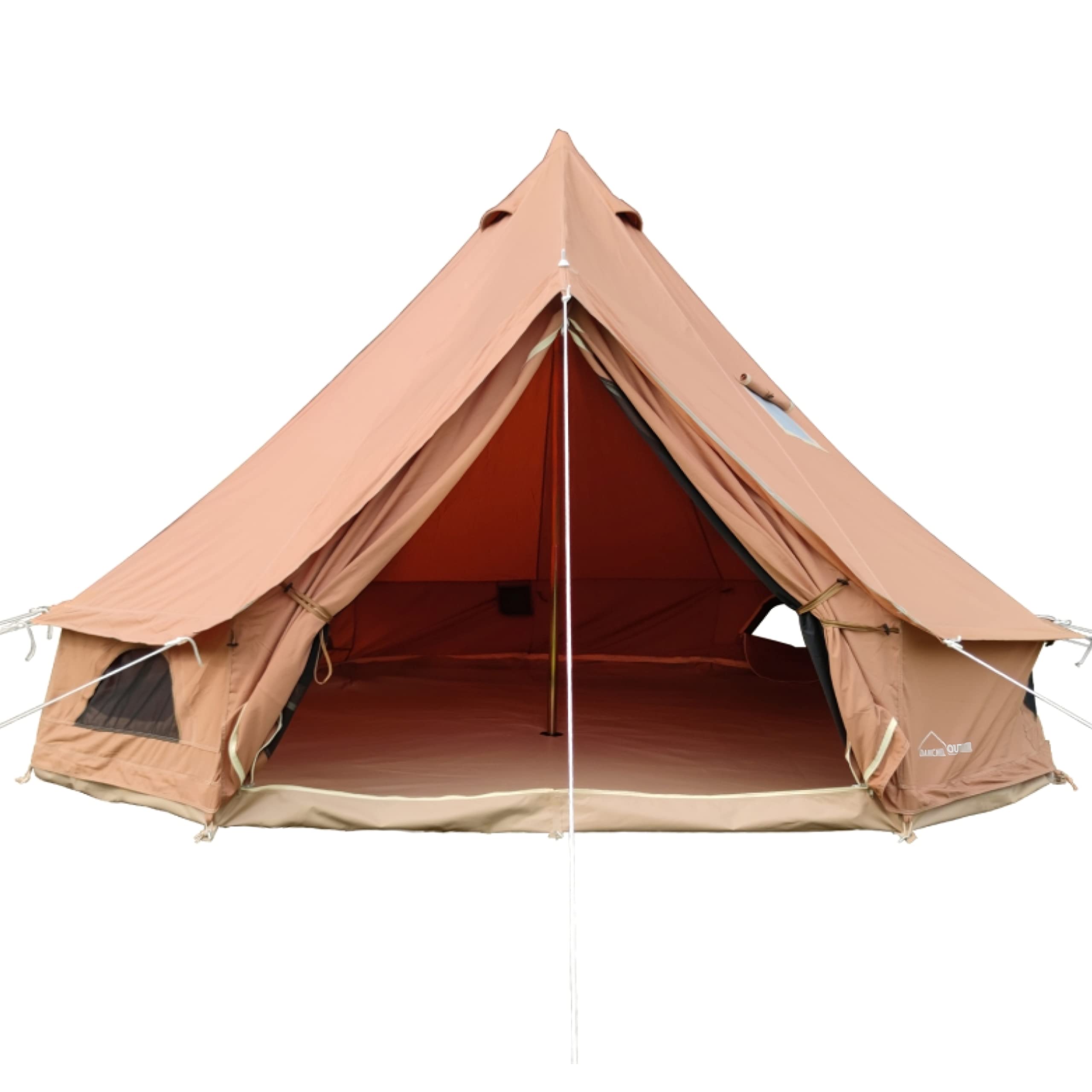 DANCHEL OUTDOOR B5 PRO Canvas Bell Tent - 4 Season Waterproof 100% Cotton Yurt with 2 Stove Jacks for Glamping, Camping, and Outdoor Living (2/4/6/8 Person, 9.8-20ft) - Perfect for Family Gatherings, Festivals, and Wilderness Retreats