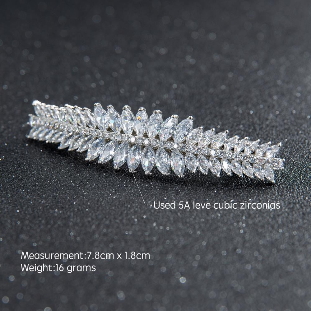 Luxury Zircon Bridal Hair Comb - Elegant Water Drop Hair Clip & Barrette for Weddings, Prom, and Formal Events (SS001)