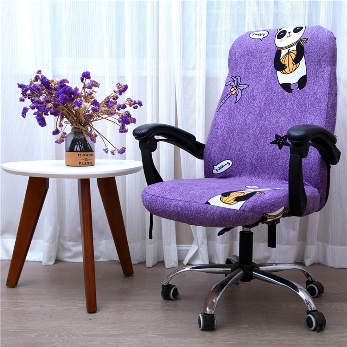 WOMACO Printed Office Chair Cover - Stretchable Computer Chair Slipcover, Universal Boss Chair Protector - Modern Minimalist Design High Back Chair Cover (Panda Print, Large Size) - Perfect for Home Office, Gaming Setup & Conference Rooms