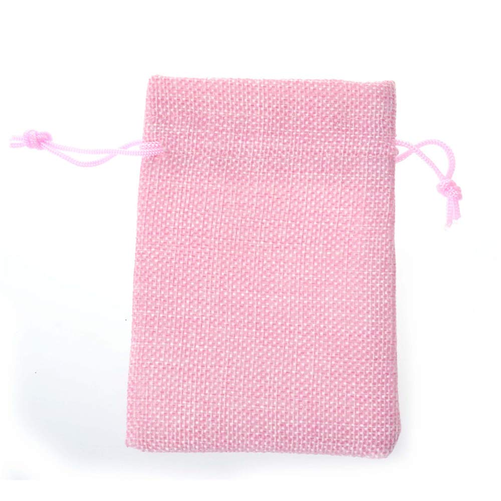 30 Pack Pink Burlap Drawstring Bags 4 x 5.5 Inch - Small Gift Bags for Jewelry, Wedding Favors, Party Favors & DIY Crafts - Perfect for Bridal Shower, Baby Shower, Christmas Gifts and Handmade Crafts