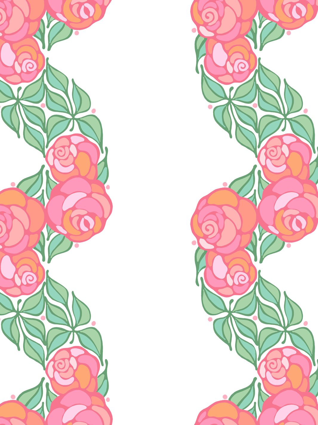 Barbie™ Rose Groovy Floral Stripe Wallpaper - Peel and Stick Removable Wallpaper for Bedroom, Nursery, Living Room Decor