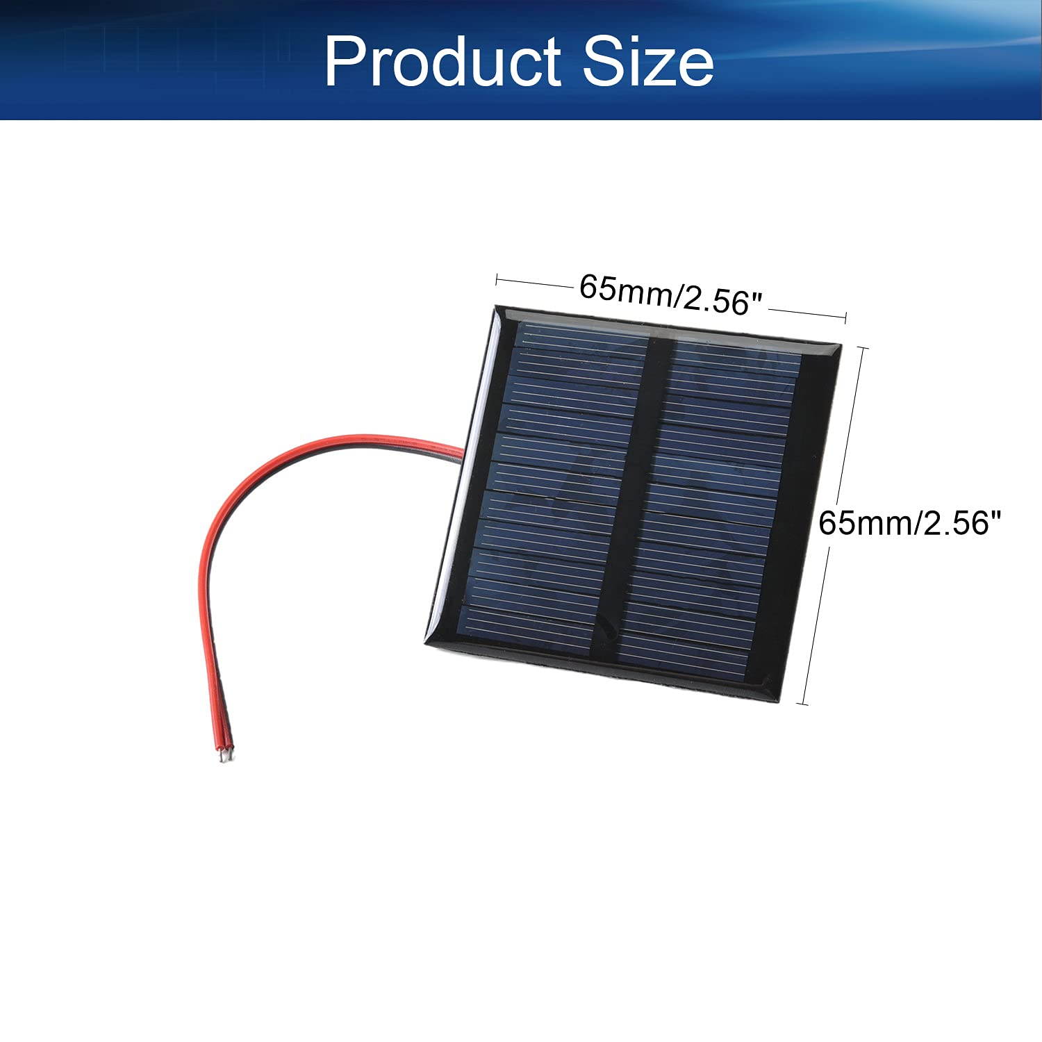 Bettomshin 1Pc 5.5V 0.6W Mini Solar Panel - Polycrystalline Solar Cell for DIY Projects, Light Electric Toys, Solar Battery Chargers & Solar System Kits (2.56