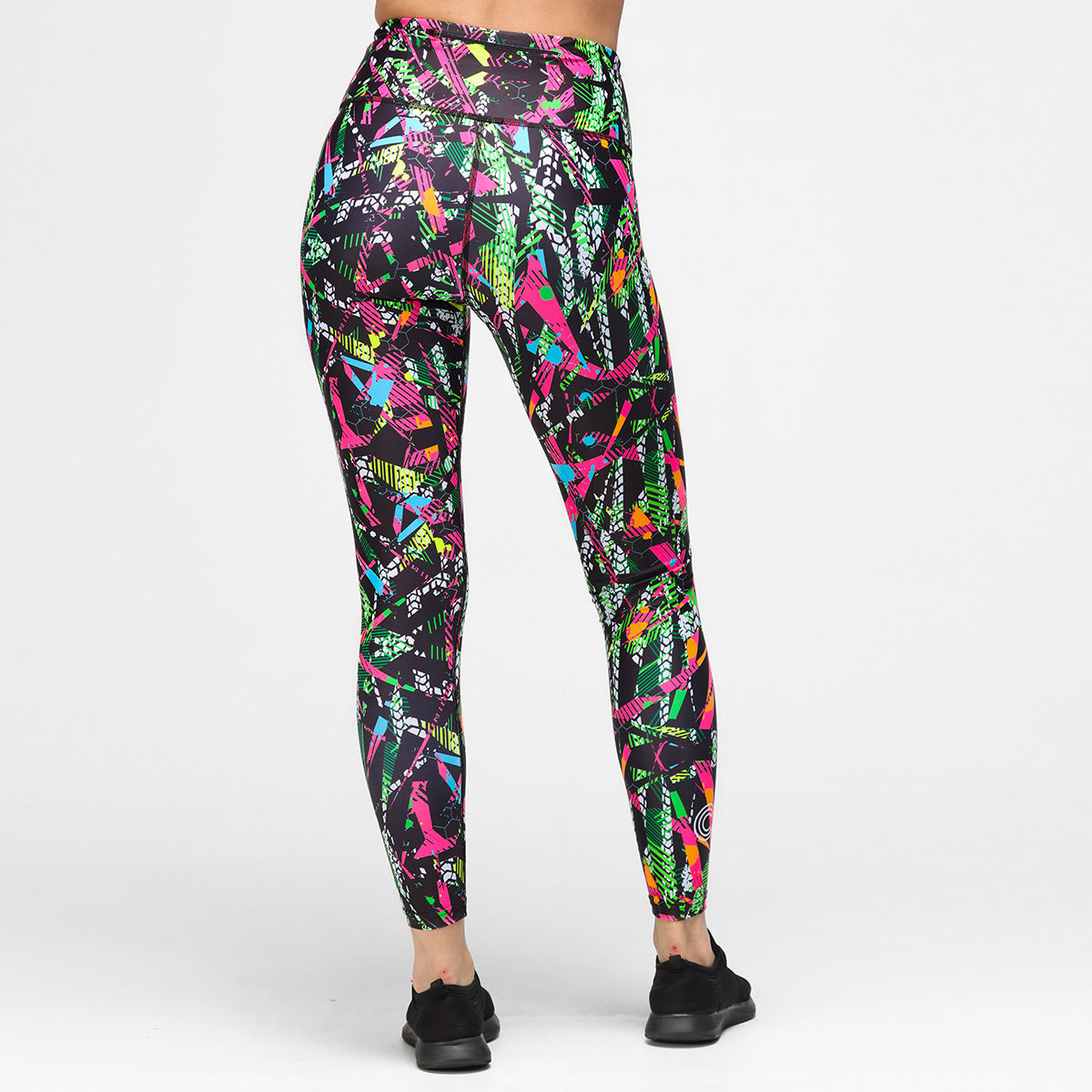 Retro Raver Leggings for Women - 80s Inspired Dance Pants with High Waist & Stretchy Fabric - Perfect for Clubbercise, Zumba, Fitness Classes & Retro Theme Parties