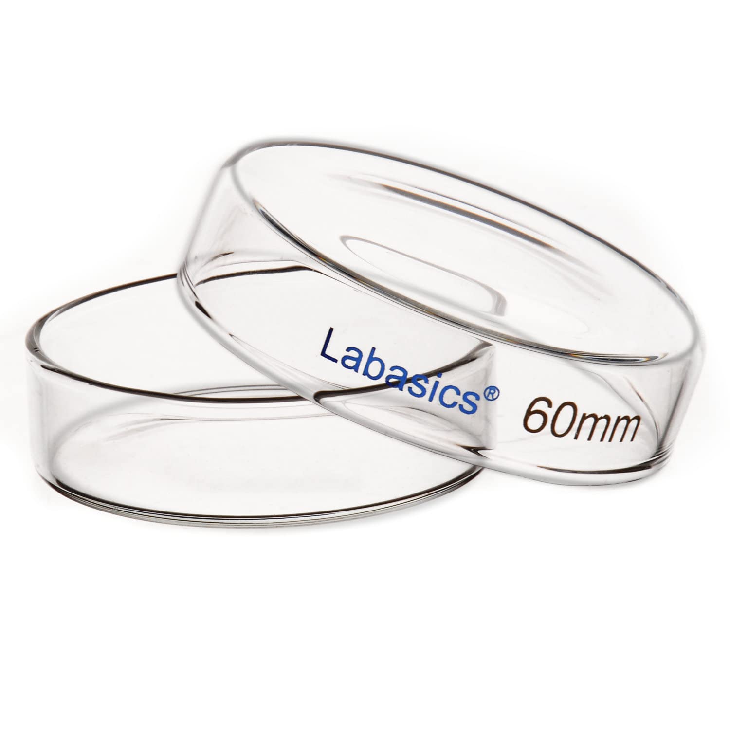 Labasics 10-Pack 60x15mm Autoclavable Borosilicate Glass Petri Dishes with Clear Lid - Laboratory-Grade Cell Culture Dishes for Microbiology, Biology Experiments & Scientific Research