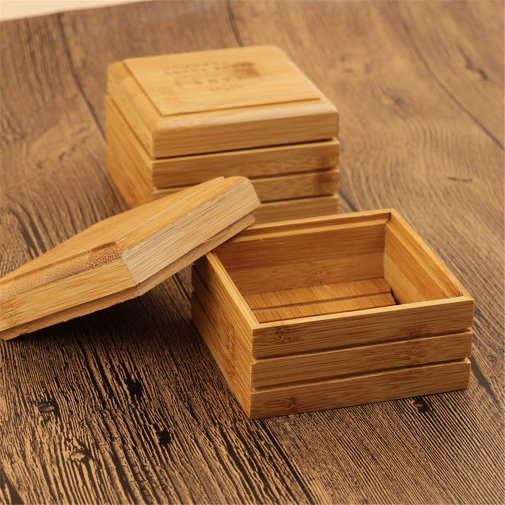 Bamboo Soap Dish with Lid - Natural Soap Holder for Bathroom & Kitchen Storage