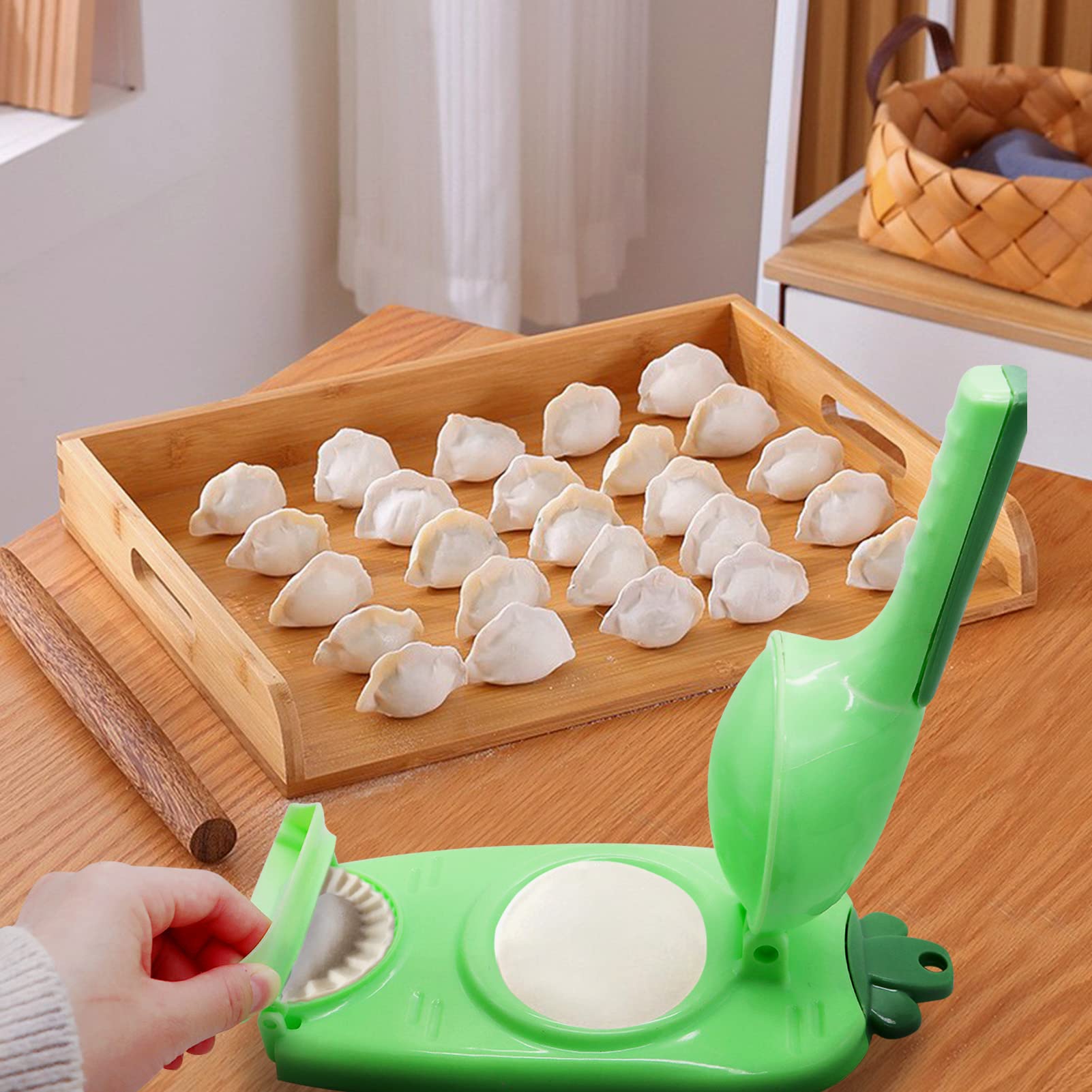 2 in 1 Dumpling Maker Machine - Manual Dumpling Press & Dough Wrapper Mold for Homemade Dumplings | Kitchen DIY Tool for Dumpling Skin Press & Baking Pastry | Perfect for Asian Cooking, Family Gatherings & Holiday Meal Prep