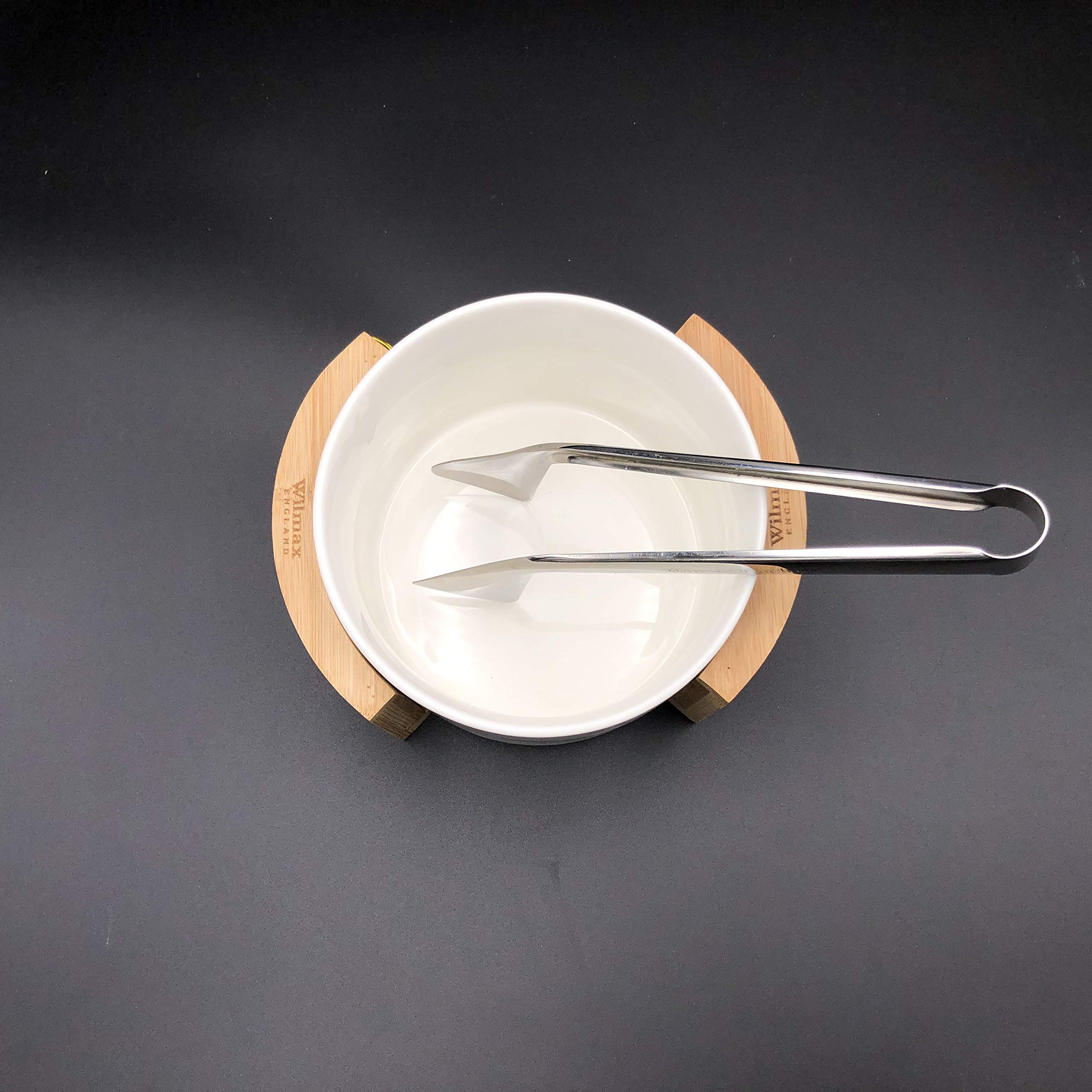 Premium 4-Piece Small Salad Bowl Set with Serving Tongs & Bamboo Stand - Perfect for Home, Office, or Picnic Use - WL-555008