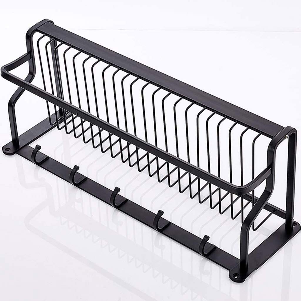 Wall Mounted Storage Rack - Black Bathroom Mesh Basket for Home Organization