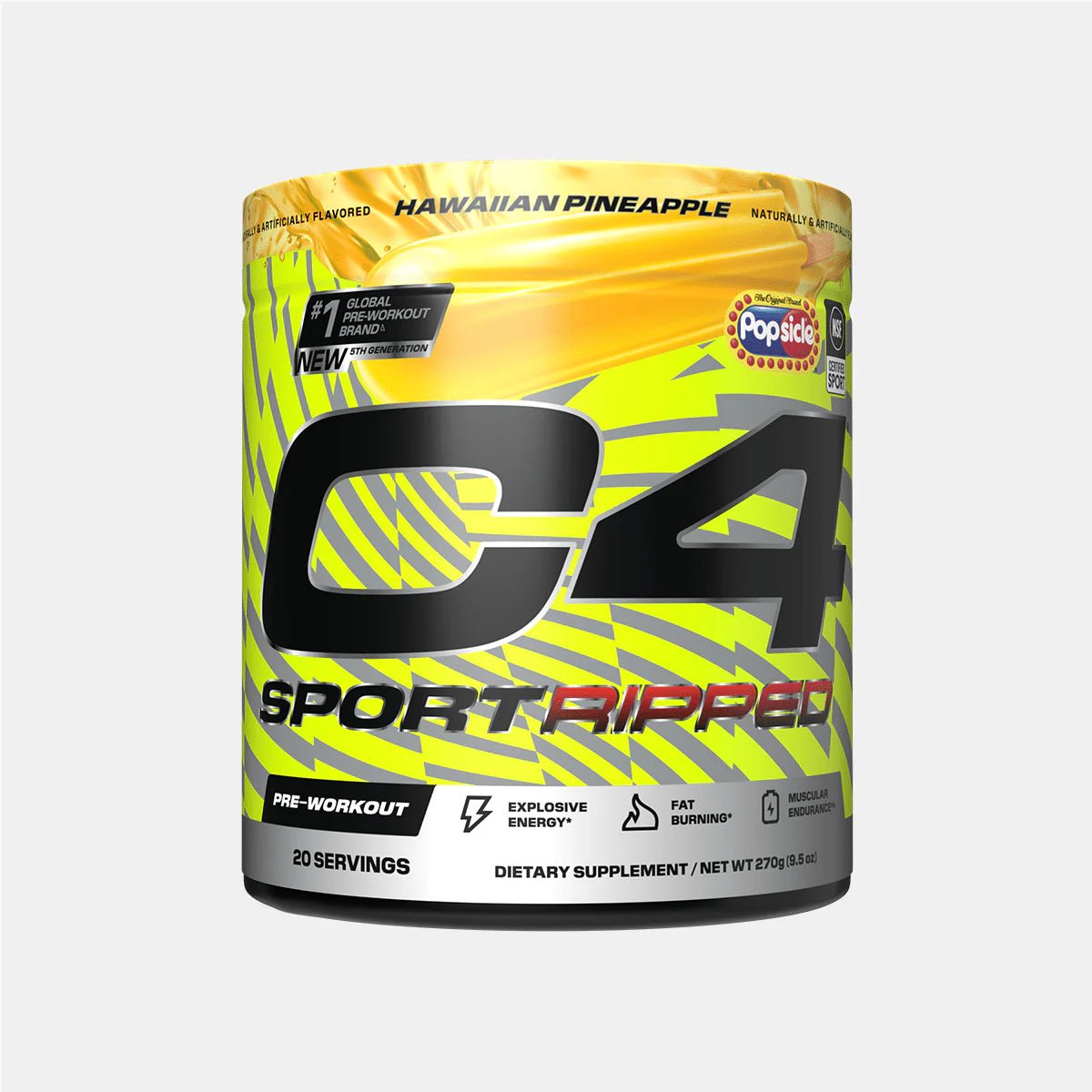 C4 Sport Ripped Pre Workout Powder - Fat Burning & Energy Booster Supplement for Men & Women - Best for Gym, Weight Loss & Fitness Training - Ideal Pre-Workout Drink for Bodybuilding & Cardio