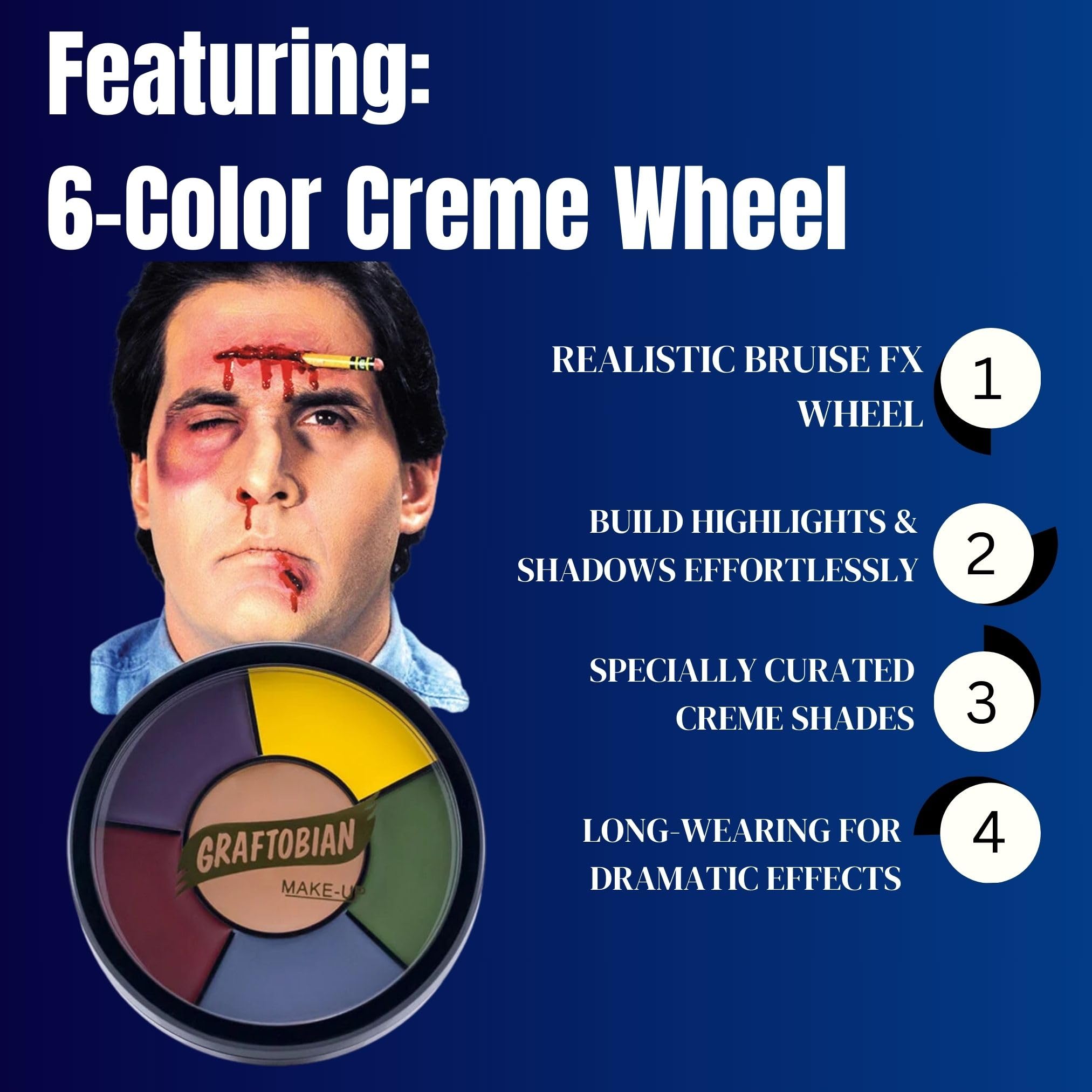 Graftobian Professional Severe Trauma Makeup Kit - Realistic Wound & Injury FX for Halloween, Cosplay & Special Effects - Perfect for Theatrical, Film & SFX Artists