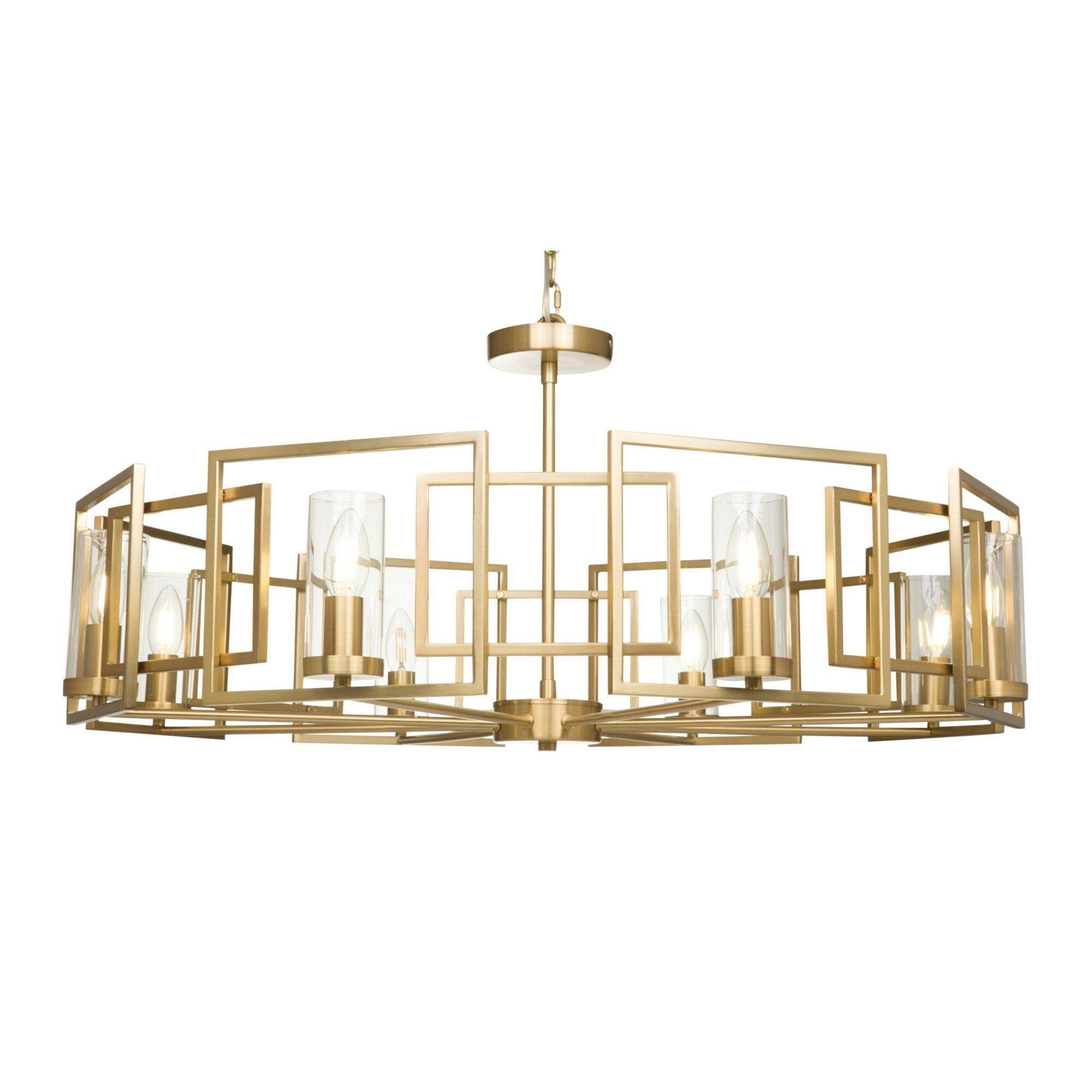 Bowi 6/8Lt Gold Finish Ceiling Light - Modern Chandelier for Dining Room, Living Room & Bedroom Lighting